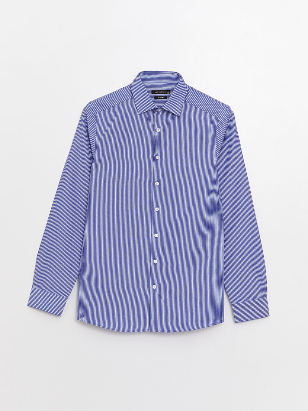 قميص رجالي مخطط كم طويل بقصة رفيعة من قماش التويل-5