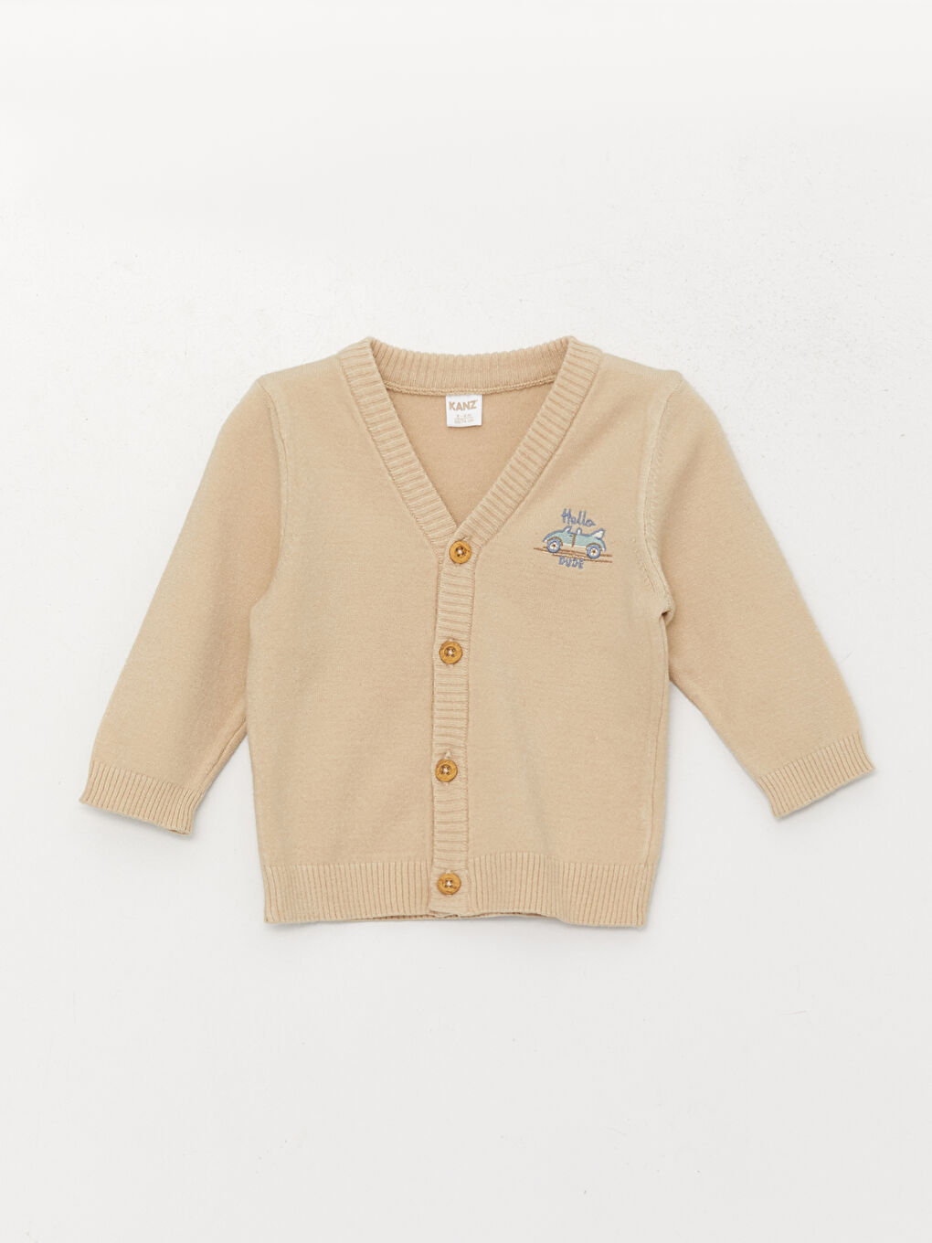 كارديجان تريكو أولاد رضع بياقة على شكل حرف V وكم طويل-2