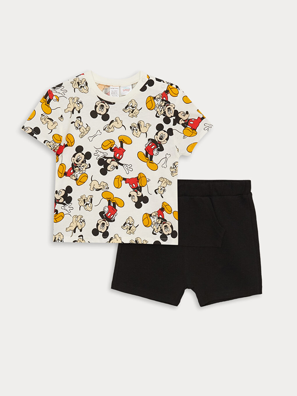 Ensemble T-Shirt et Short Bébé Garçons Imprimé Mickey Mouse Col Rond Manches Courtes Lot de 2-3