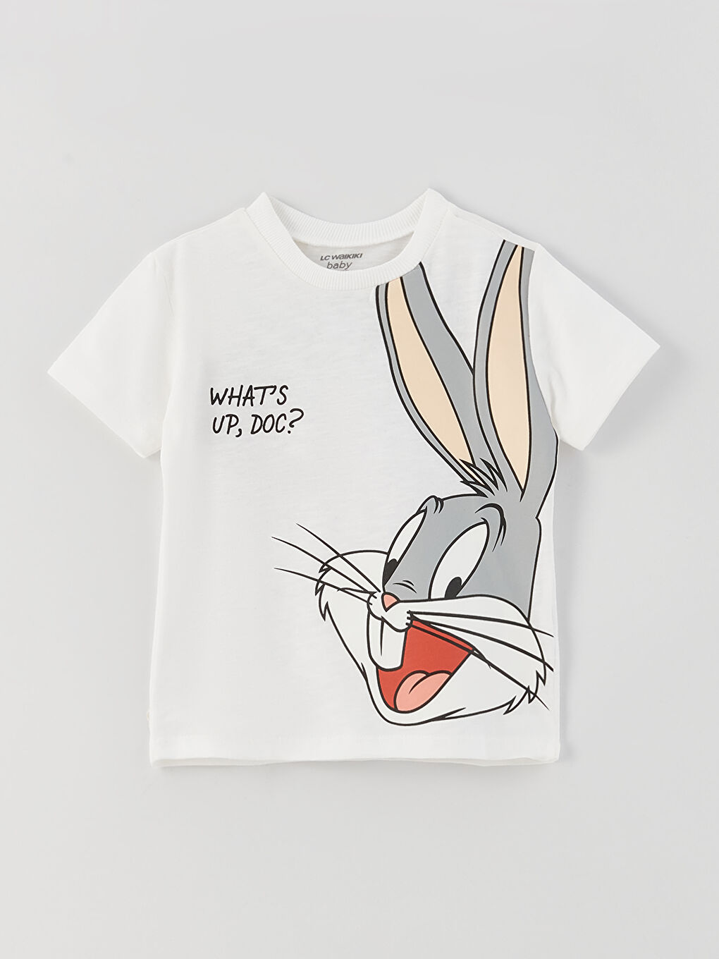 Tricou Bebeluși Băieți cu Mânecă Scurtă, Guler Rotund, Imprimat Bugs Bunny