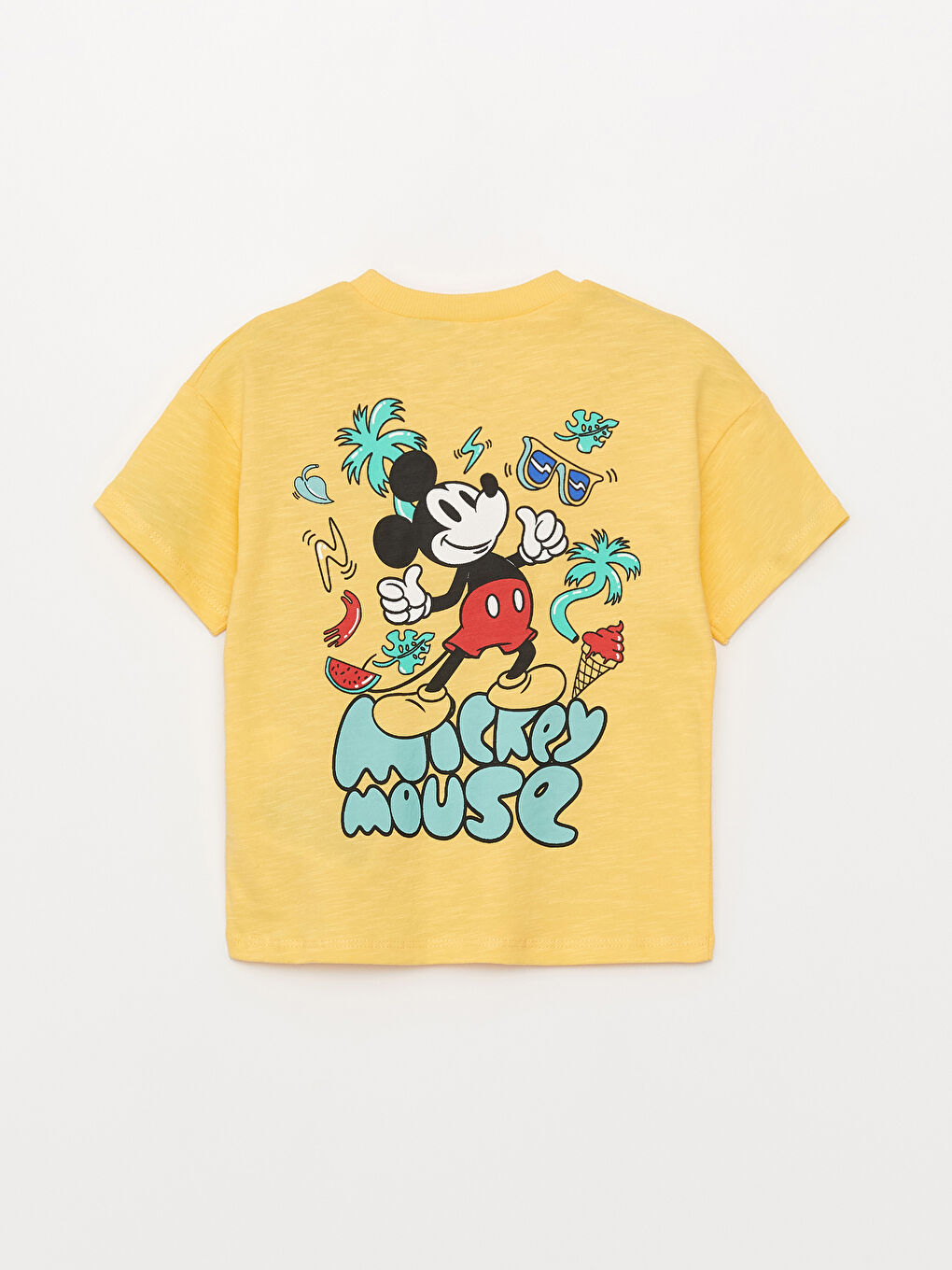 تيشيرت للأولاد الرضع بياقة دائرية وكم قصير مطبوع عليه ميكي ماوس-1