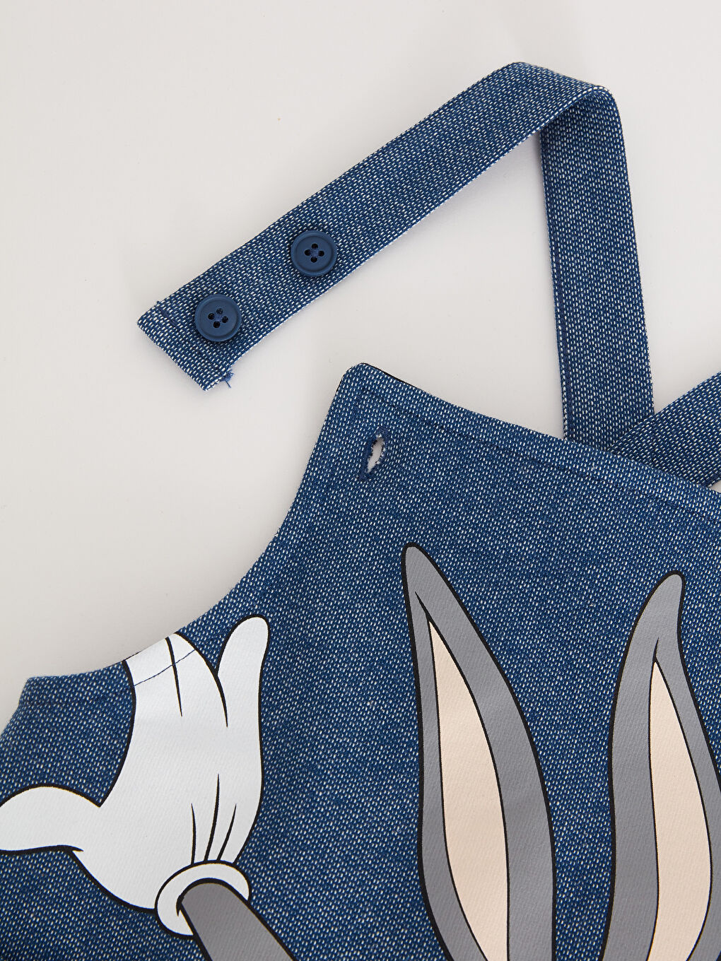 Mavi Askılı Bugs Bunny Baskılı Erkek Bebek Salopet-4