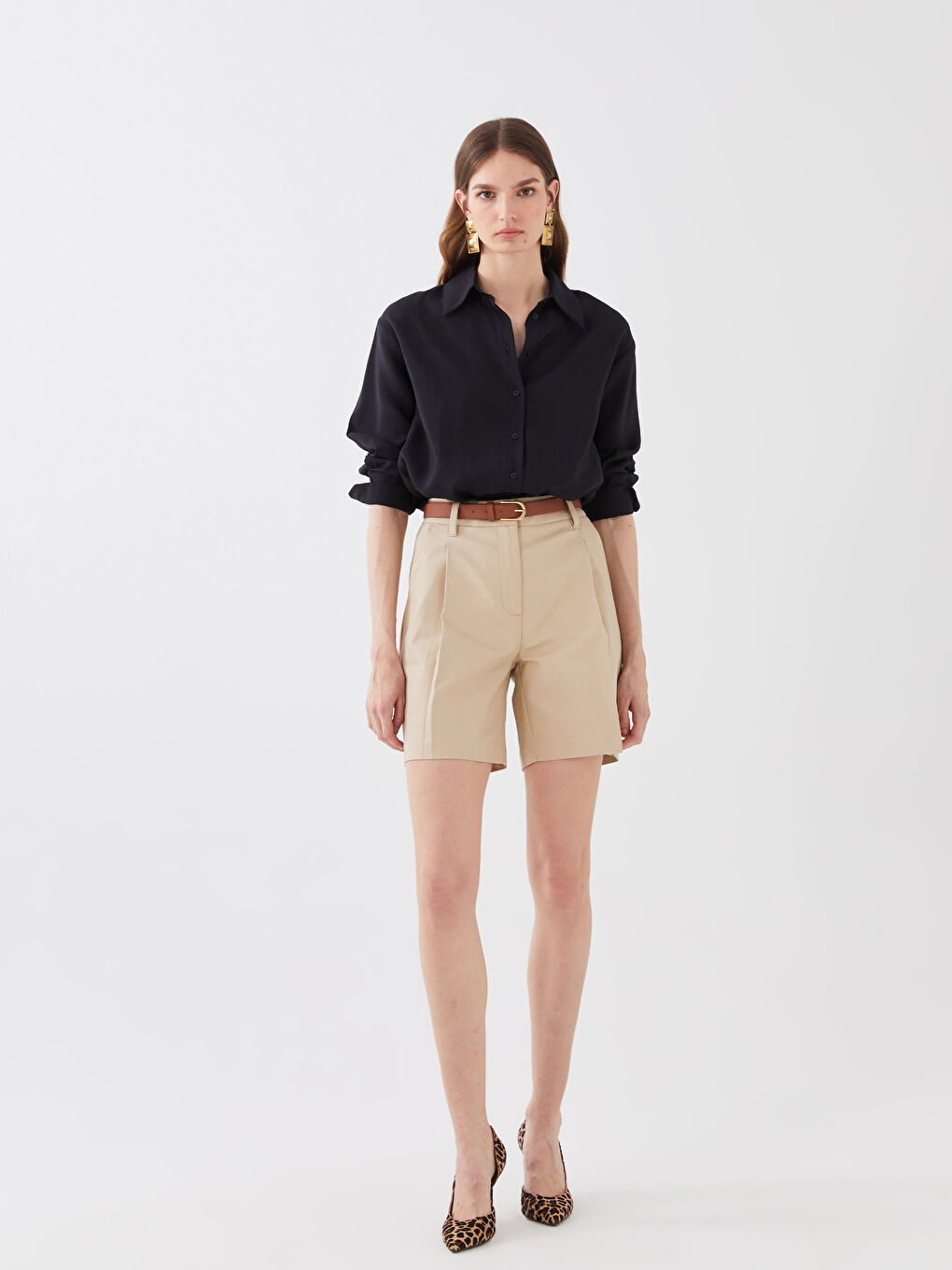 Plain Long Sleeve Oversize Women's Shirt-2