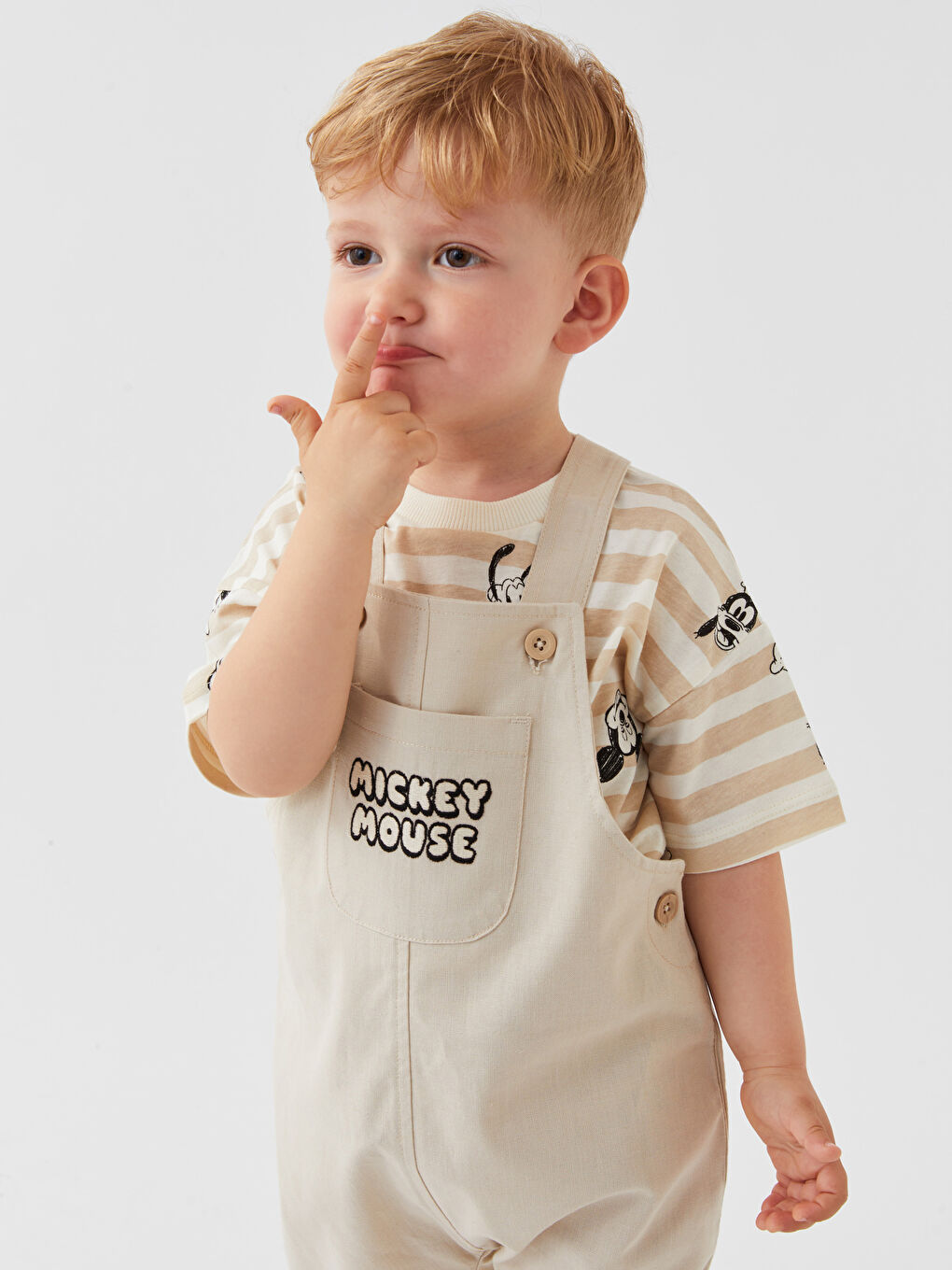 Ensemble T-Shirt Col Rond et Salopette Bébé Garçon Imprimé Disney - Lot de 2-1