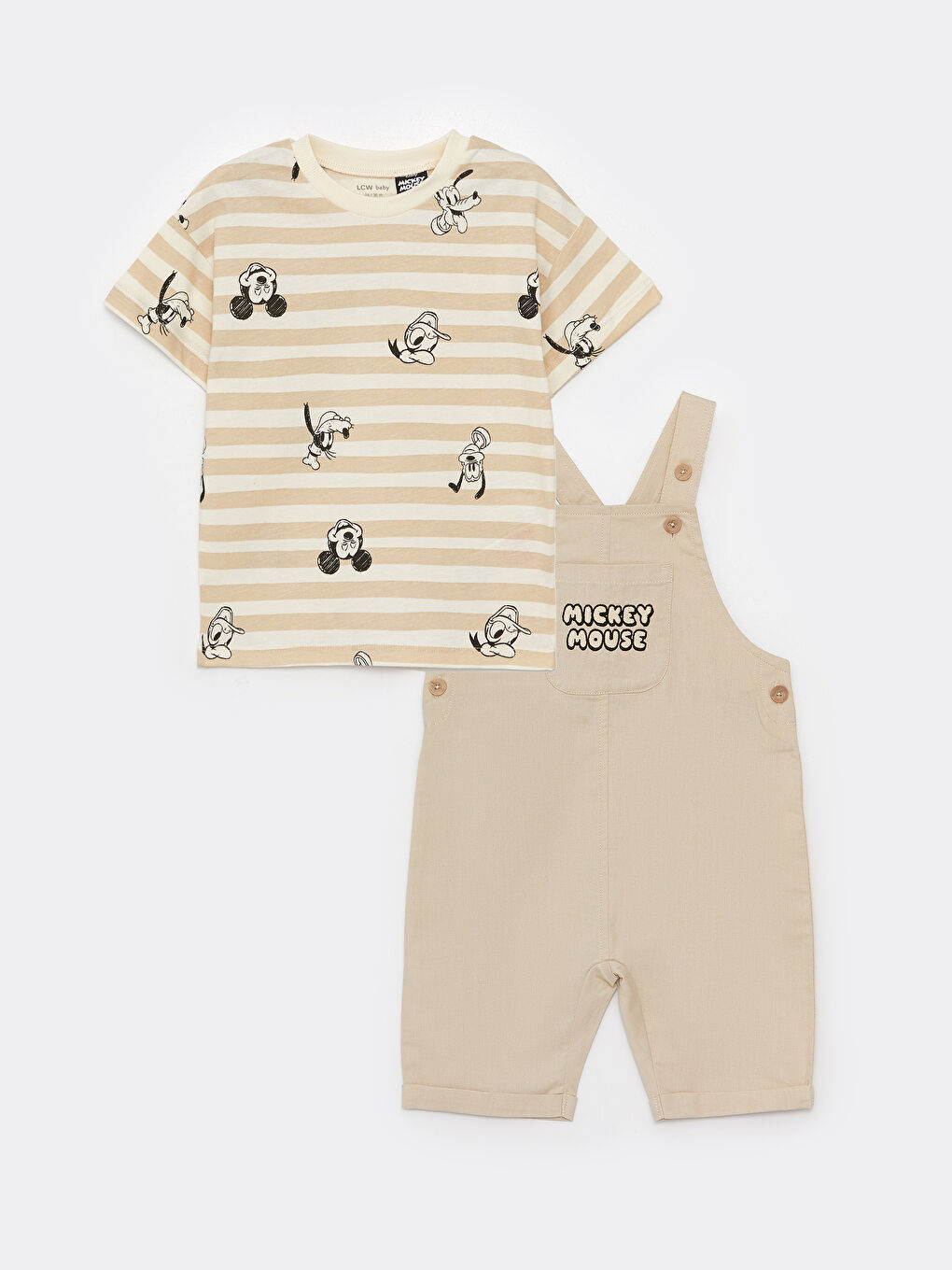 Ensemble T-Shirt Col Rond et Salopette Bébé Garçon Imprimé Disney - Lot de 2-2