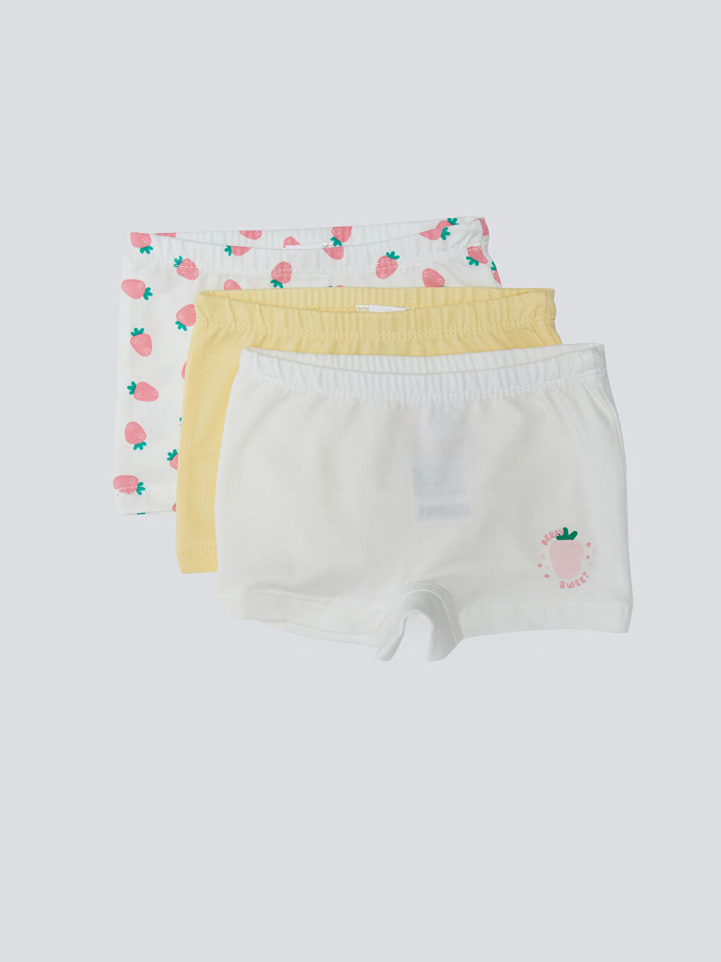 Beli Lastikli Kız Bebek Boxer 3'lü