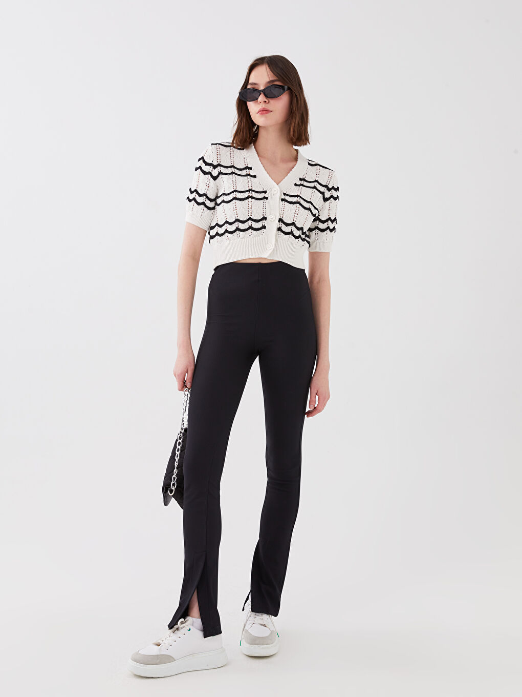 ქალებისთვის ელასტიური წელი უბრალო გამაშები შარვალი