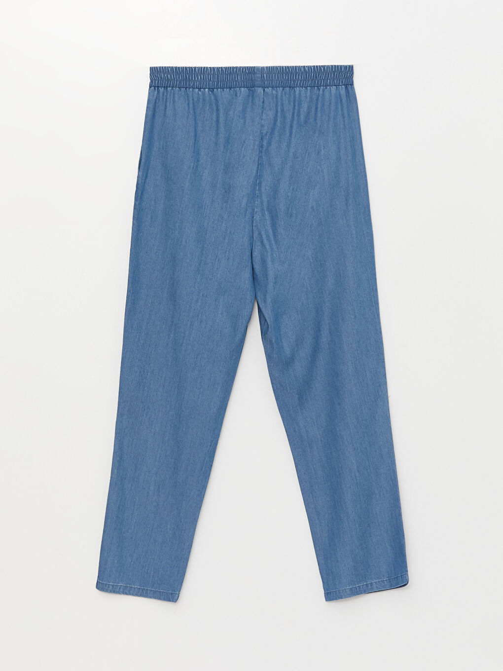 İndigo Kadın Beli Lastikli Düz Jean Pantolon-6