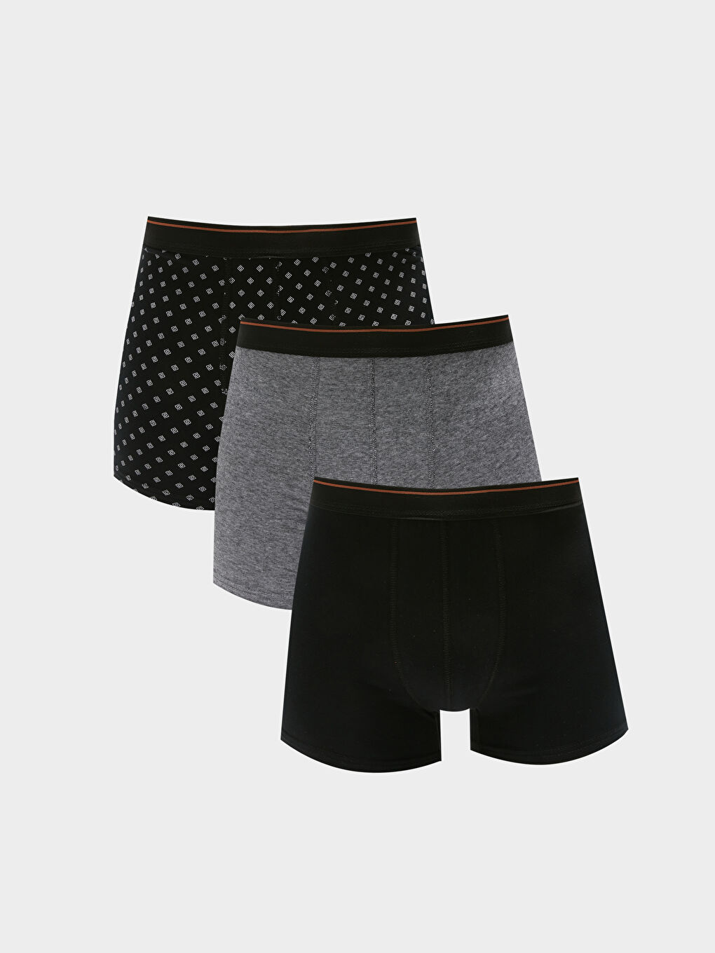 Siyah Standart Kalıp Pamuklu Esnek Erkek Boxer 3'lü
