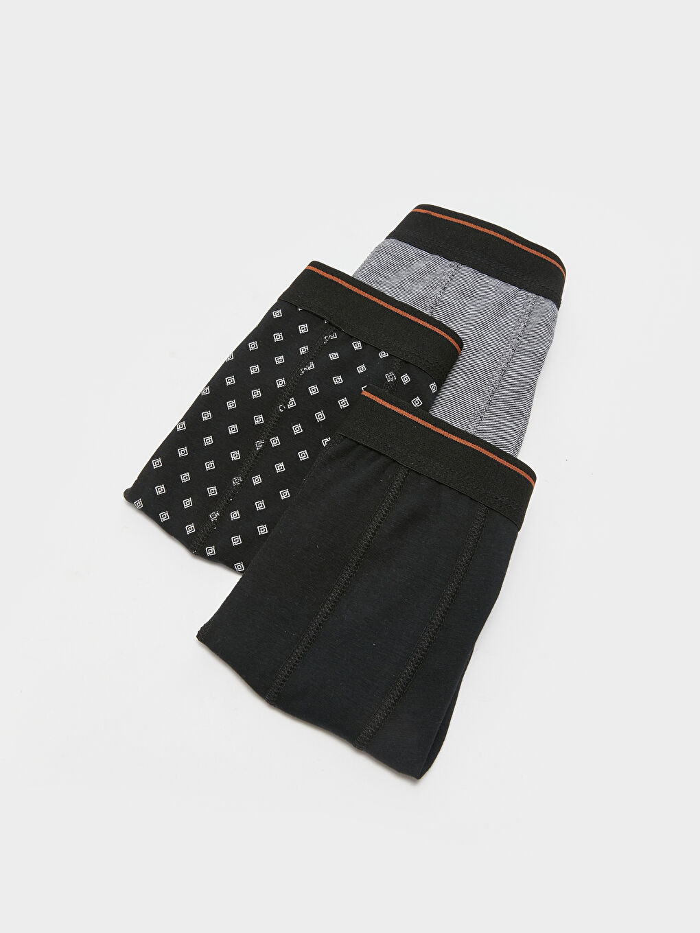 Siyah Standart Kalıp Pamuklu Esnek Erkek Boxer 3'lü-1