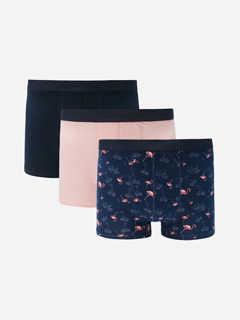 Lacivert Standart Kalıp Pamuklu Esnek Erkek Boxer 3'lü