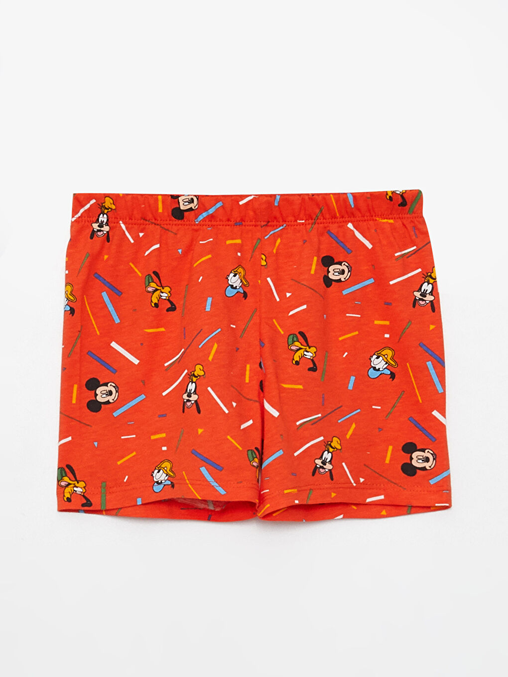 طقم بيجامة أولادي رضع ديزني بطبعة ميكي ماوس بكم قصير ورقبة دائرية قطعتين-4