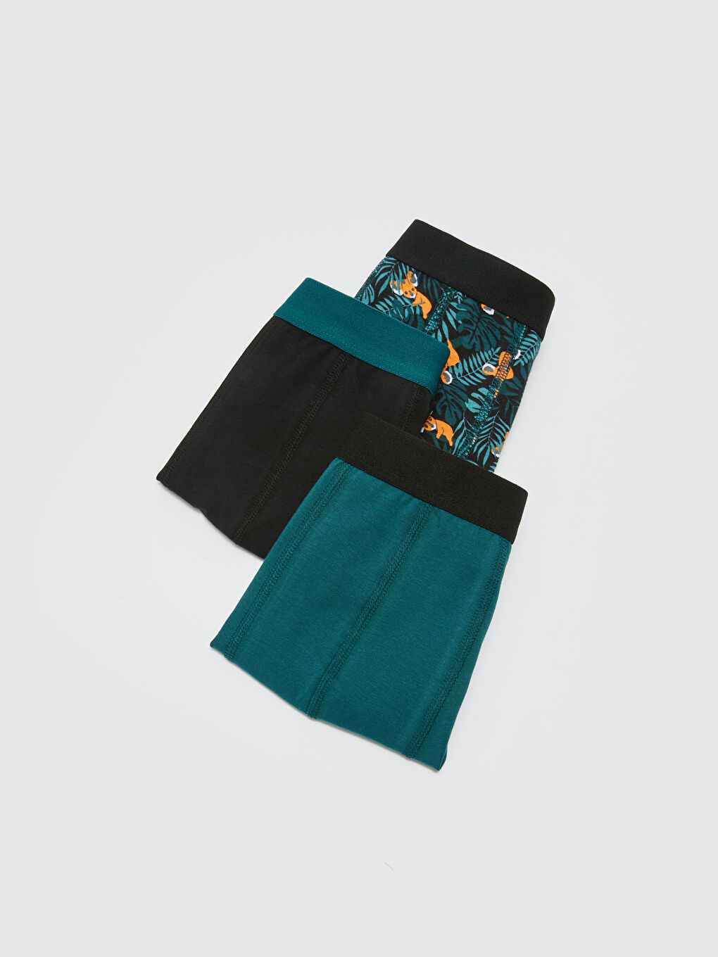 Siyah Standart Kalıp Pamuklu Esnek Erkek Boxer 3'lü-1