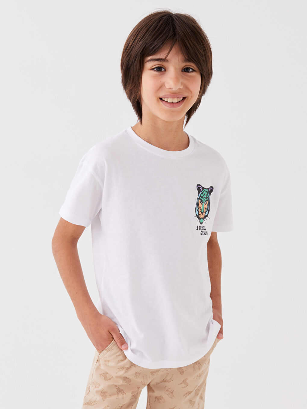 LCW Kids Еластична Талия Принтирани Момчешки Бермуди -S3EL70Z4-LQB