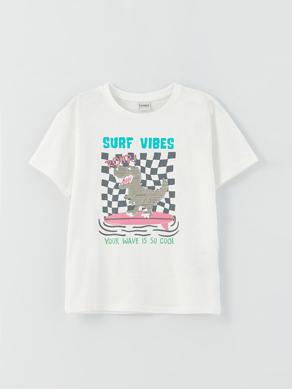 LCW Kids Bequemes T-Shirt für Jungen mit Rundhalsausschnitt und Wendepailletten -S3EL76Z4-R9J