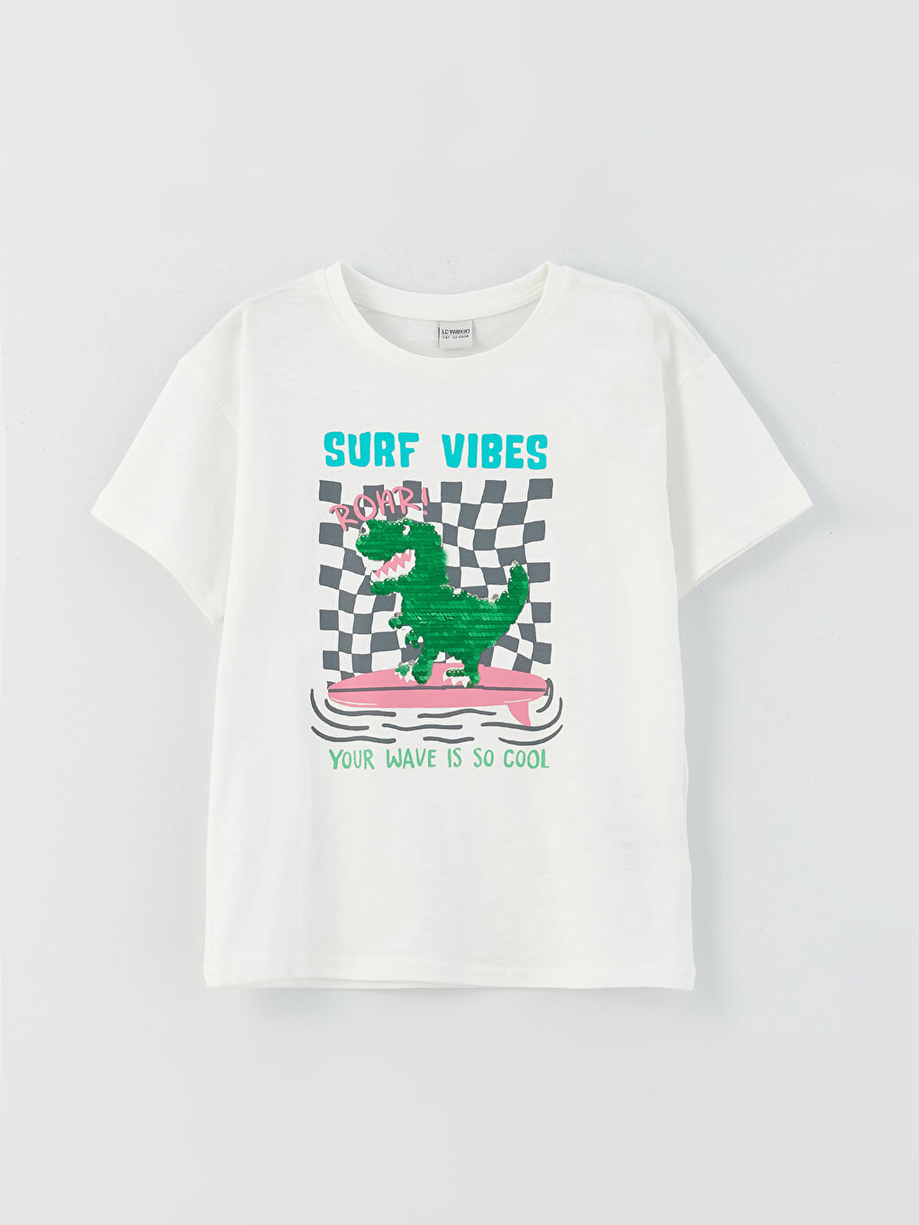 LCW Kids Bequemes T-Shirt für Jungen mit Rundhalsausschnitt und Wendepailletten -S3EL76Z4-R9J