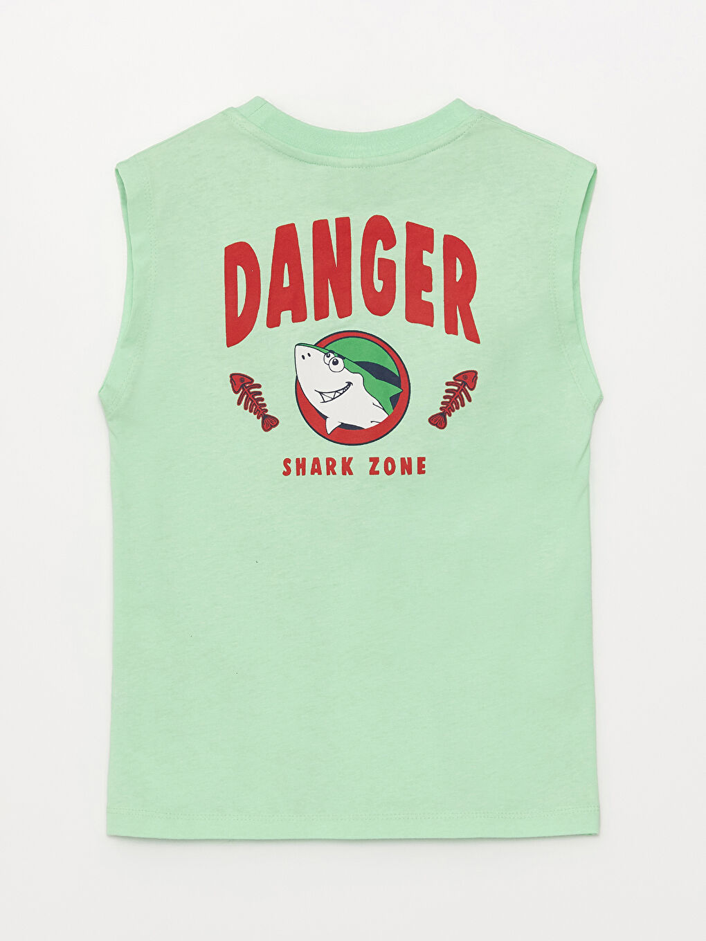 Yeşil Bisiklet Yaka Baskılı Erkek Çocuk Atlet-1