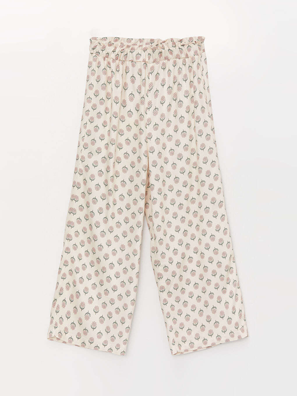 LCW Kids Elastic Waist Wide Leg Girls' Baby Capri -S3EM06Z4-LRA