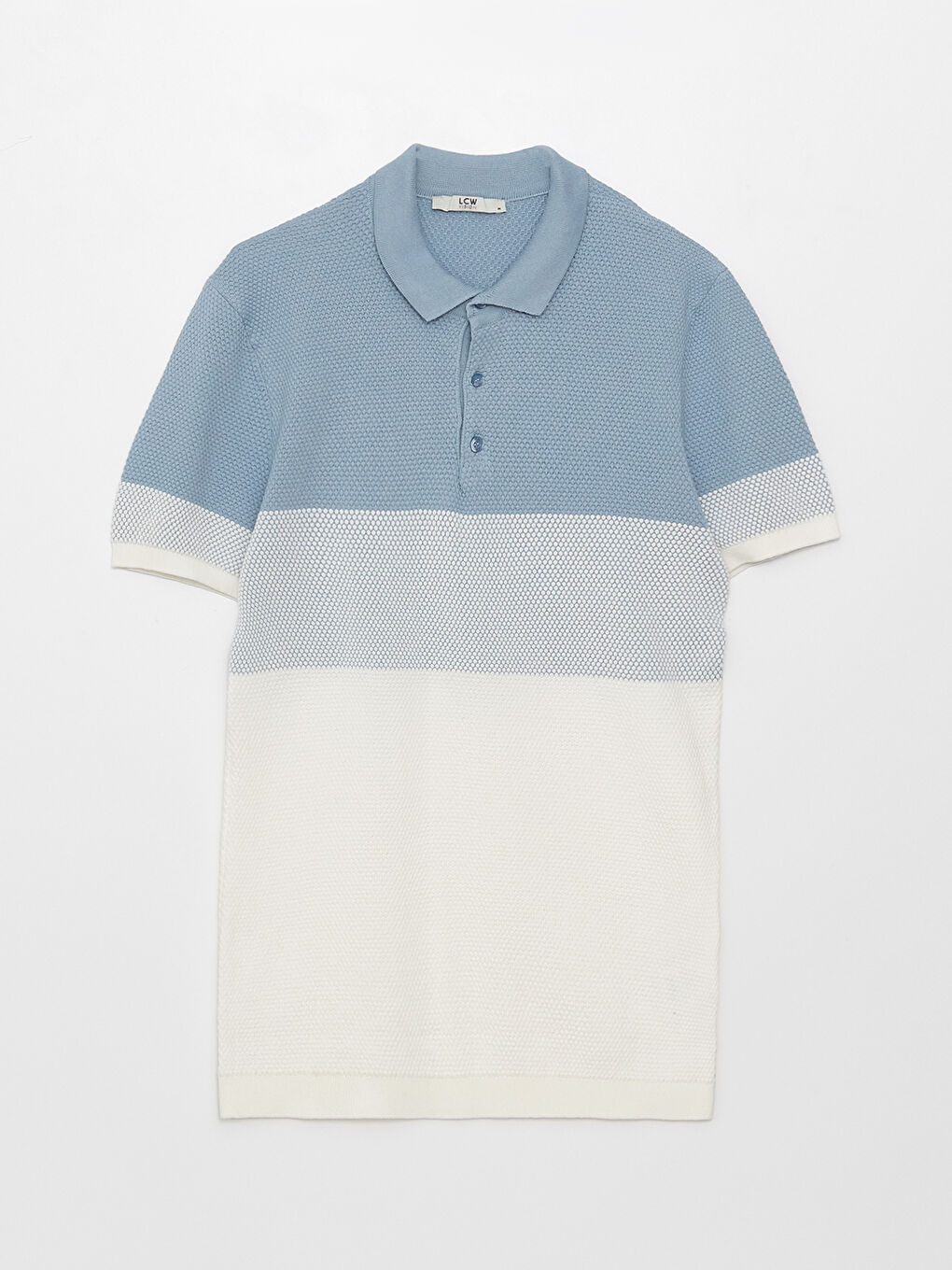 Polo Neck Short Sleeve Color Block Men's Knitwear Sweater-5