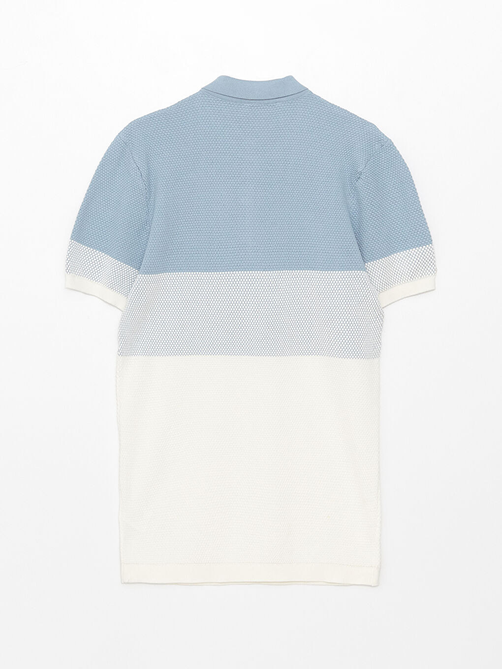 Polo Neck Short Sleeve Color Block Men's Knitwear Sweater-6