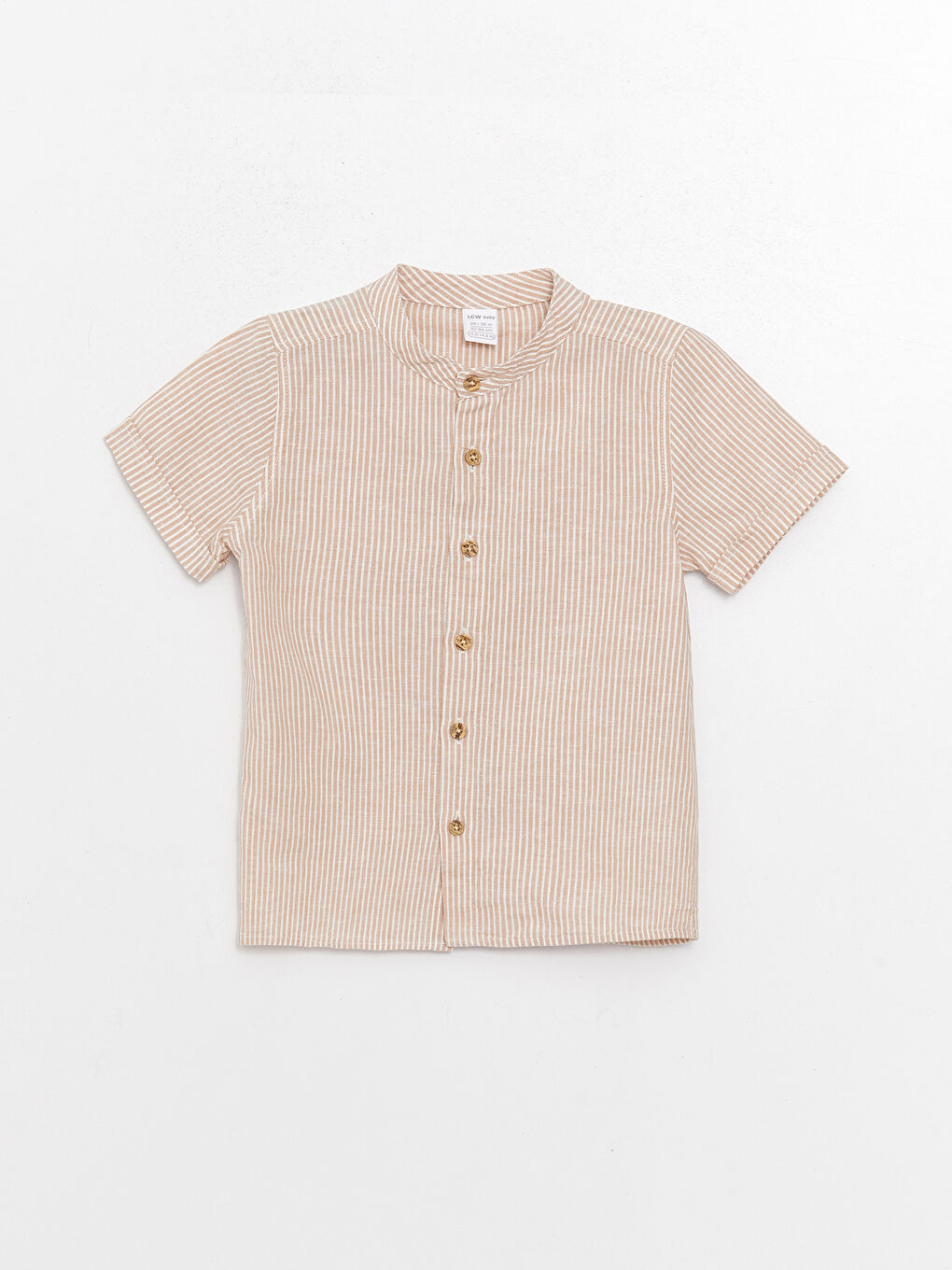 قميص بياقة مندرين كم قصير للأولاد الرضع-2