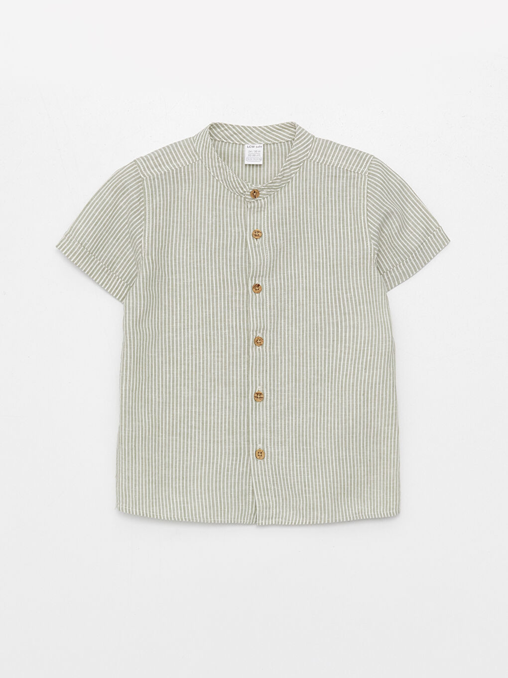 Yeşil Hakim Yaka Kısa Kollu Erkek Bebek Gömlek