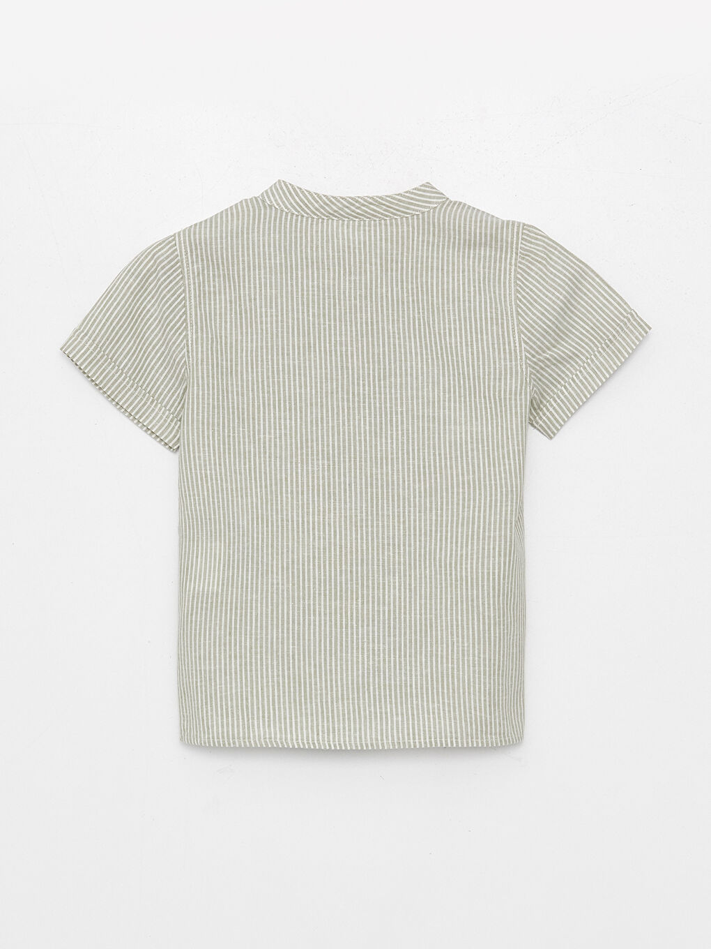 Yeşil Hakim Yaka Kısa Kollu Erkek Bebek Gömlek-1