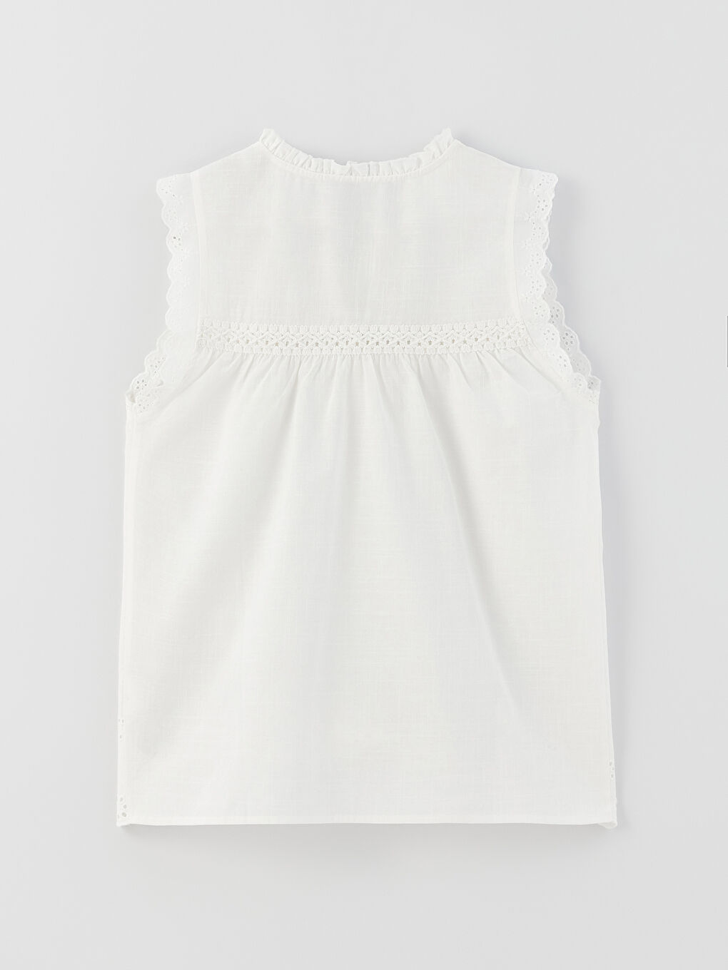 Women's Tie Collar Embroidered Poplin Blouse-6