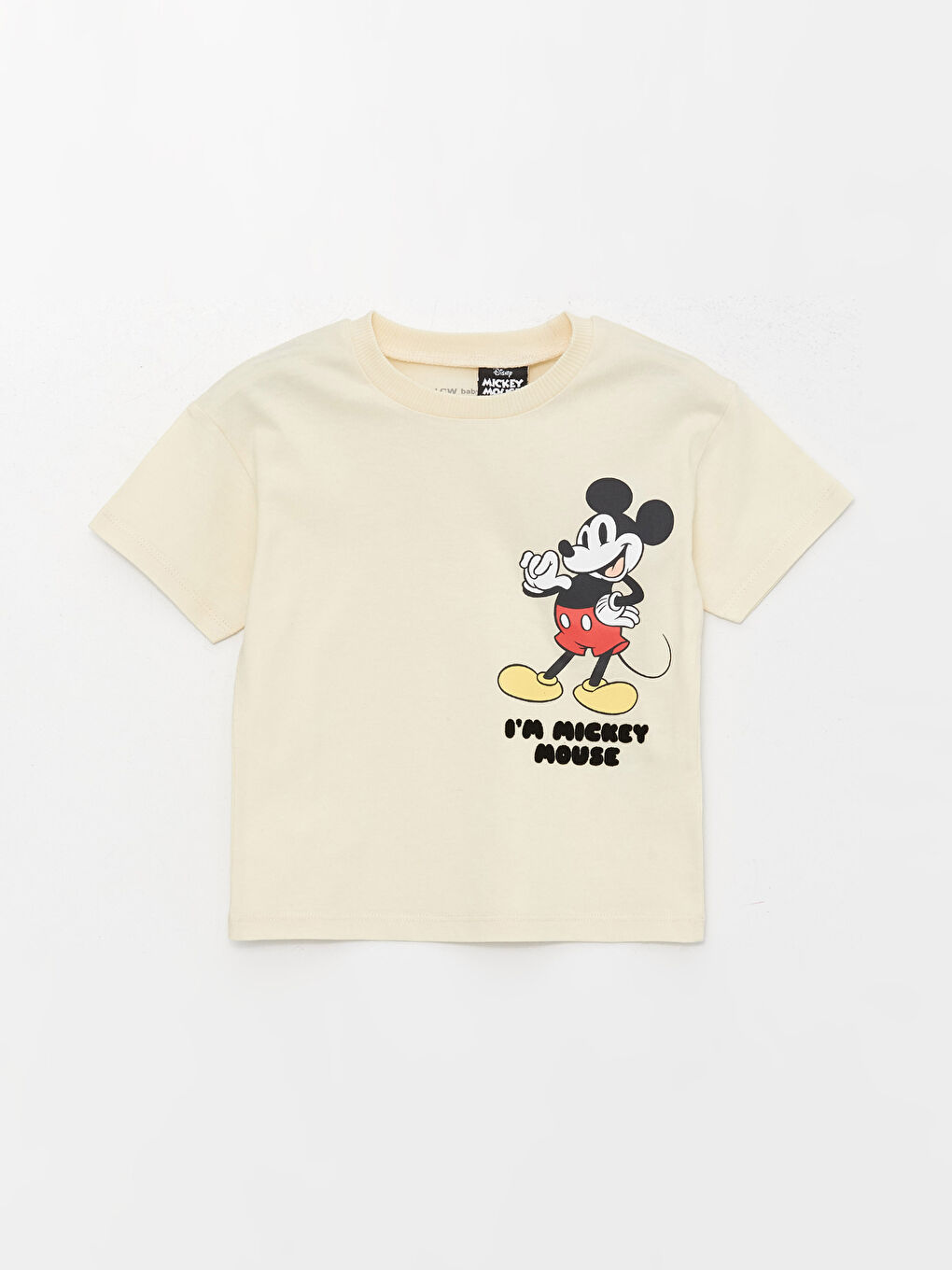 Bisiklet Yaka Kısa Kollu Mickey Mouse Baskılı Erkek Bebek Tişört ve Şort 2'li Takım-4