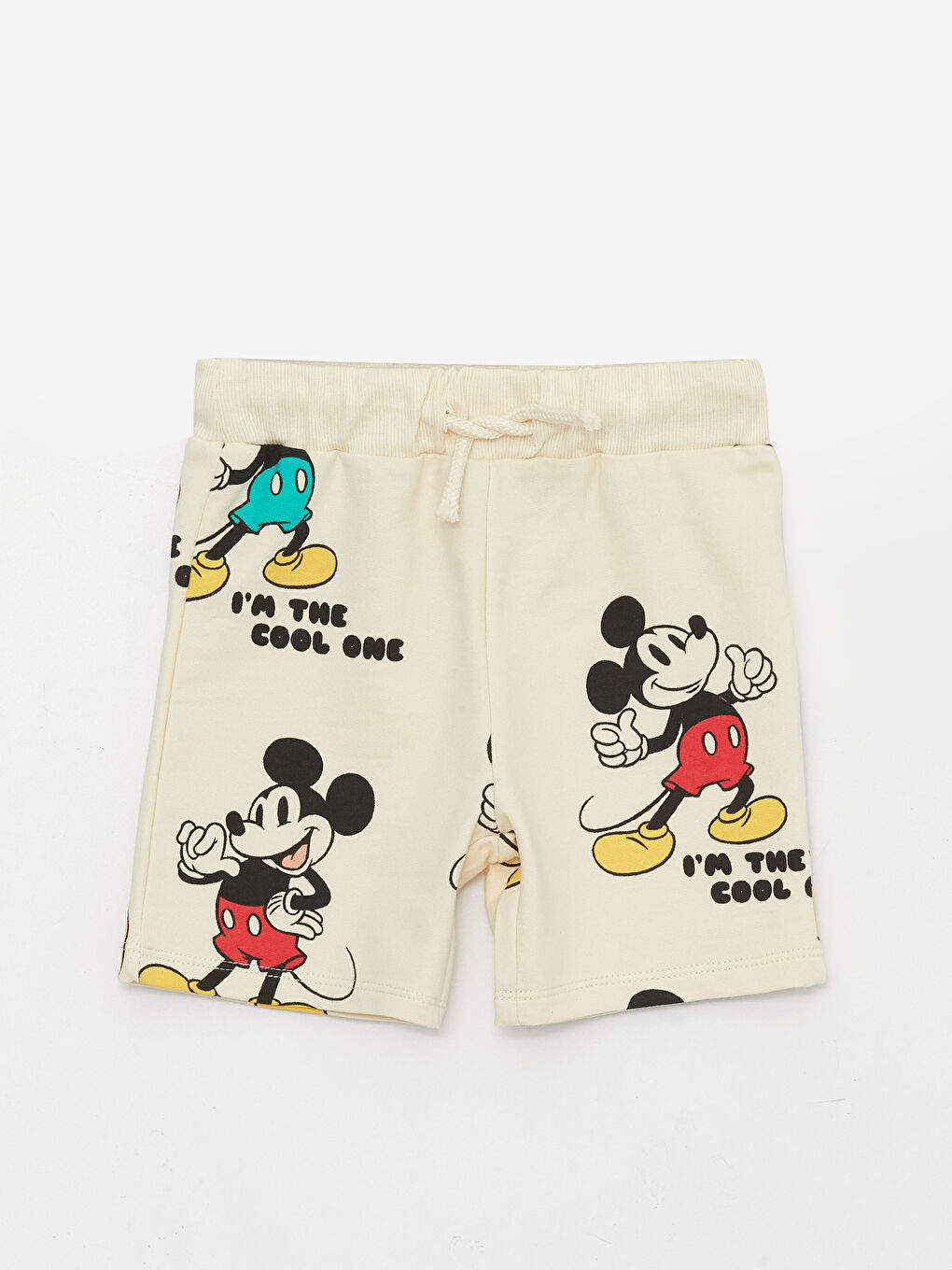 Bisiklet Yaka Kısa Kollu Mickey Mouse Baskılı Erkek Bebek Tişört ve Şort 2'li Takım-5