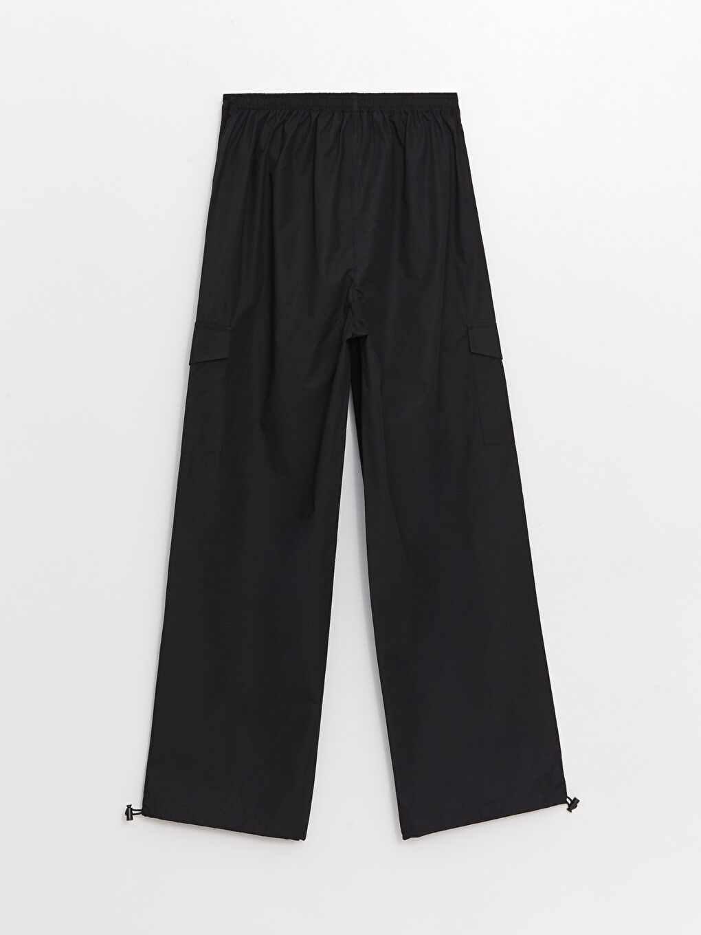 Women's Elasticated Waist Plain Parachute Trousers-6