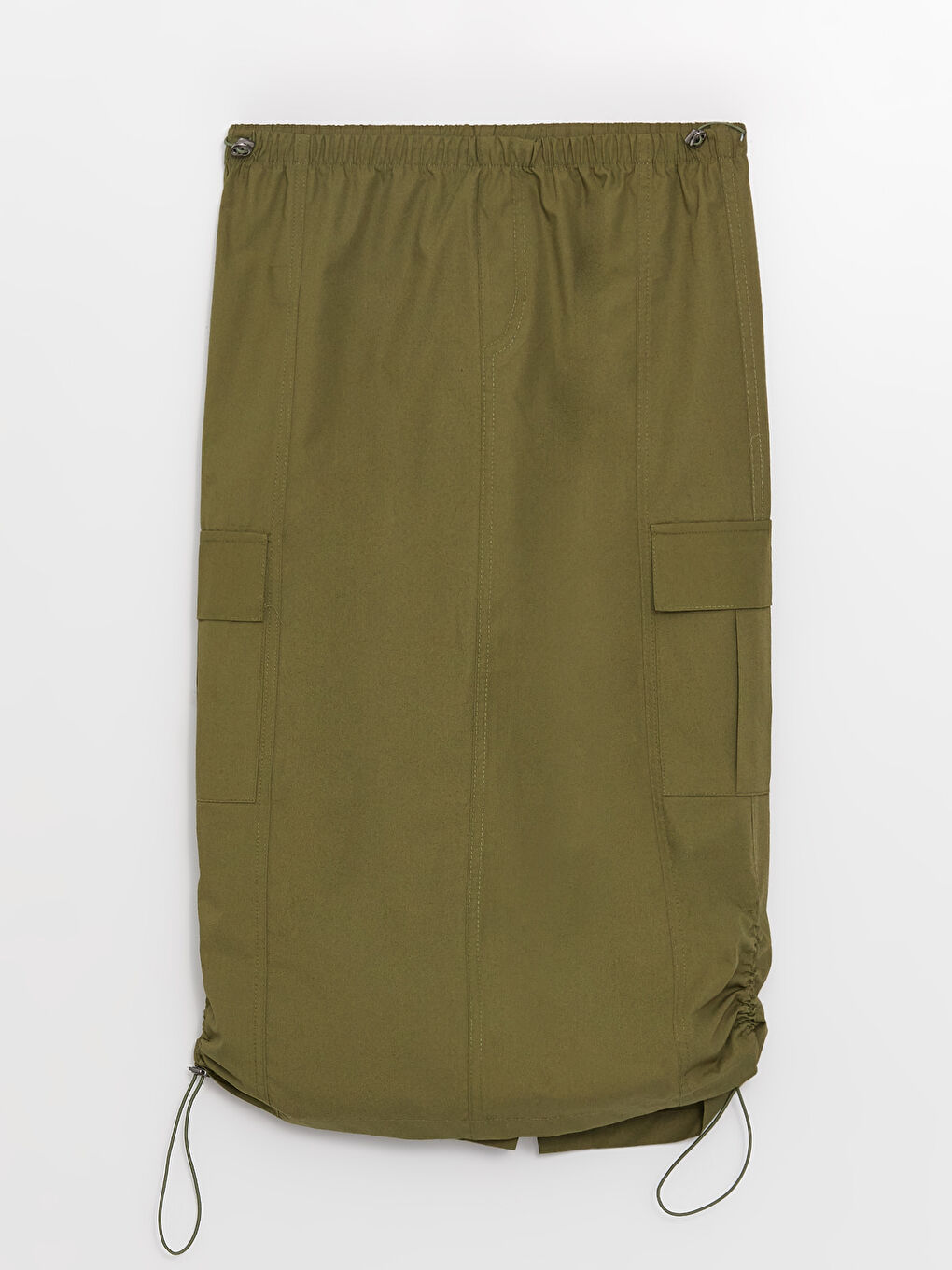 Elastic Waist Plain Poplin Women's Skirt -S3EM66Z8-V8H