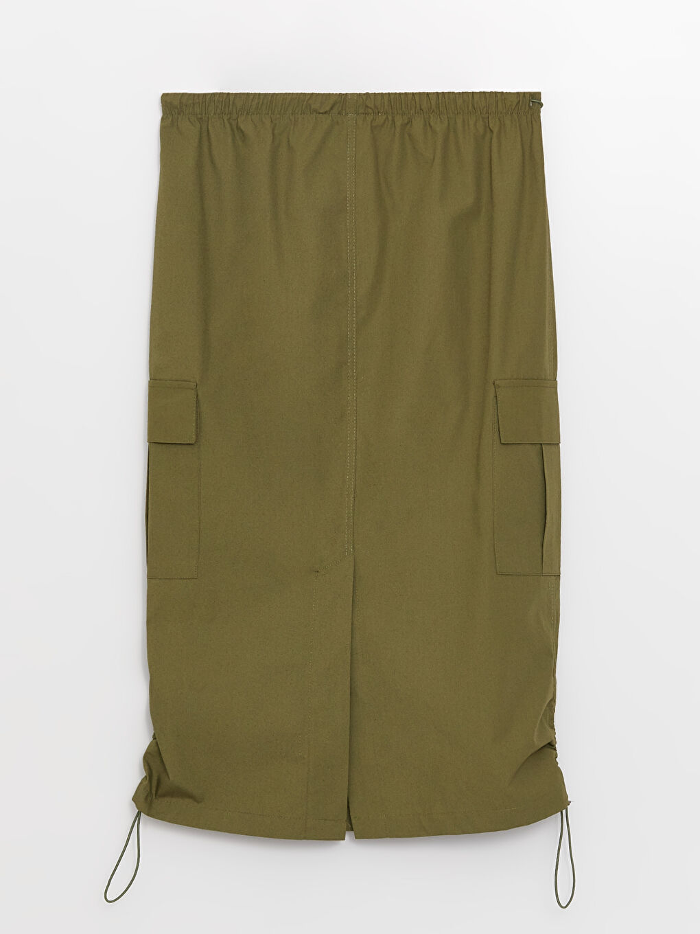 Elastic Waist Plain Poplin Women's Skirt -S3EM66Z8-V8H