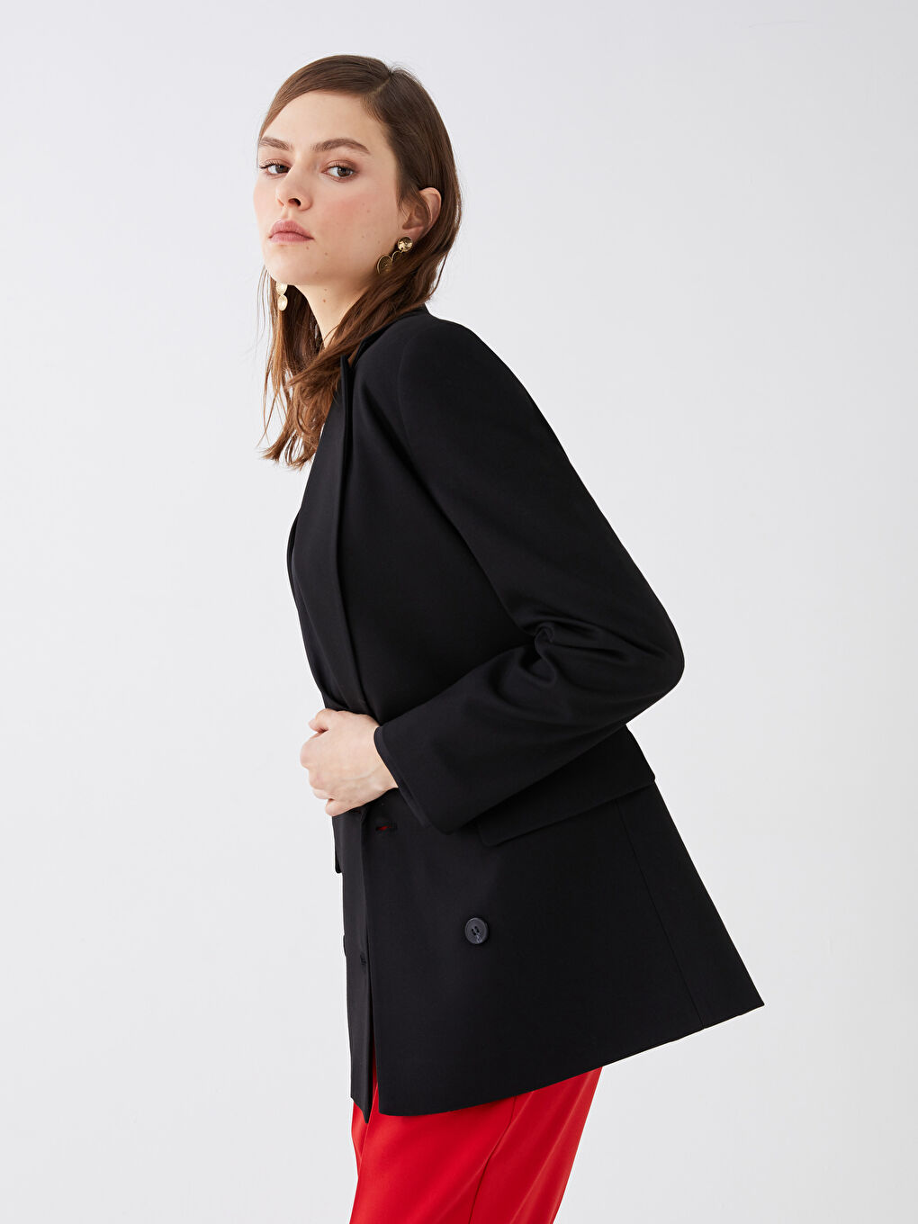 LCW Vision Veste Blazer à Boutons Manches Longues Régulier pour Femmes -S3EM69Z8-CVL