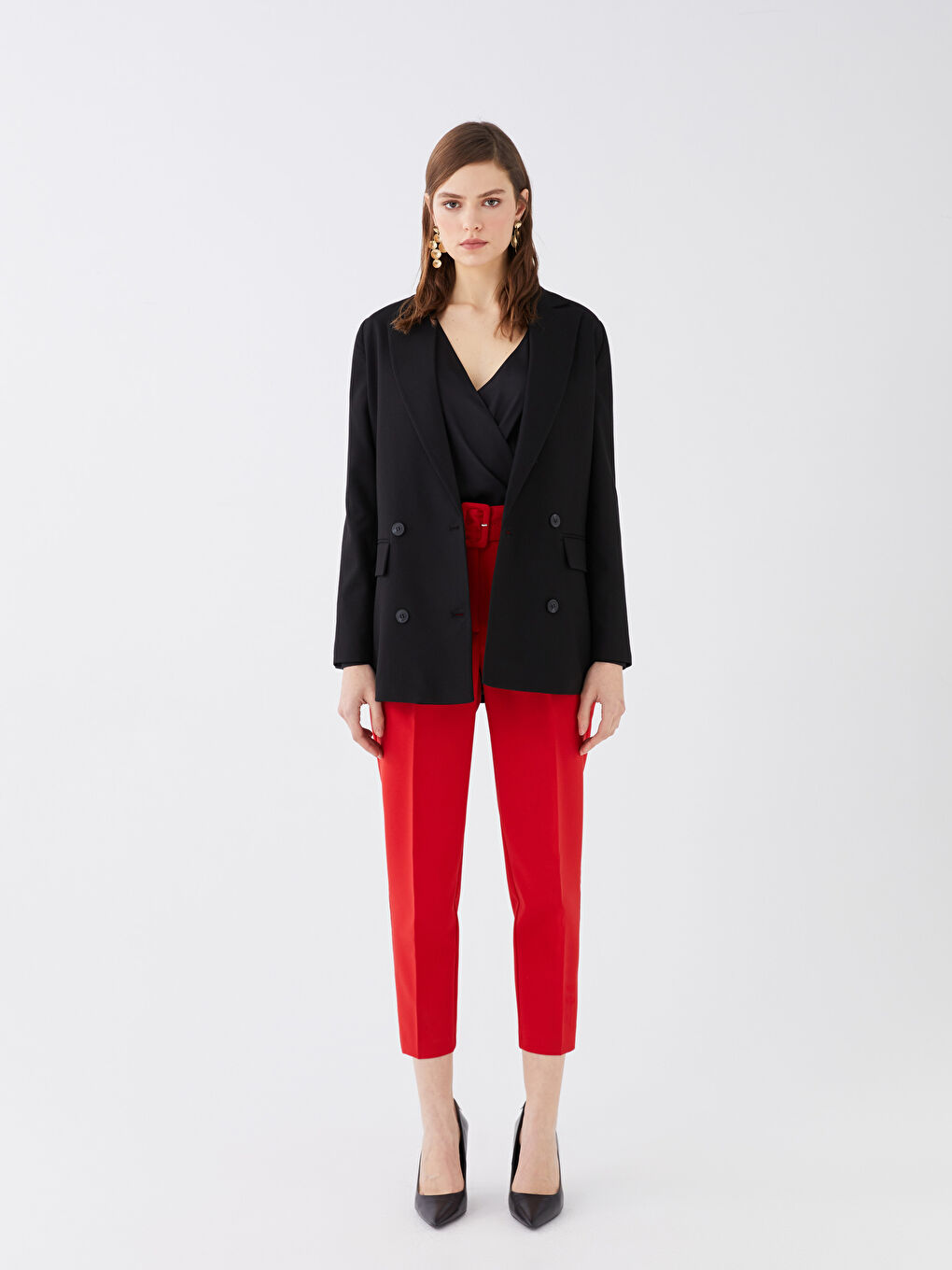 LCW Vision Veste Blazer à Boutons Manches Longues Régulier pour Femmes -S3EM69Z8-CVL