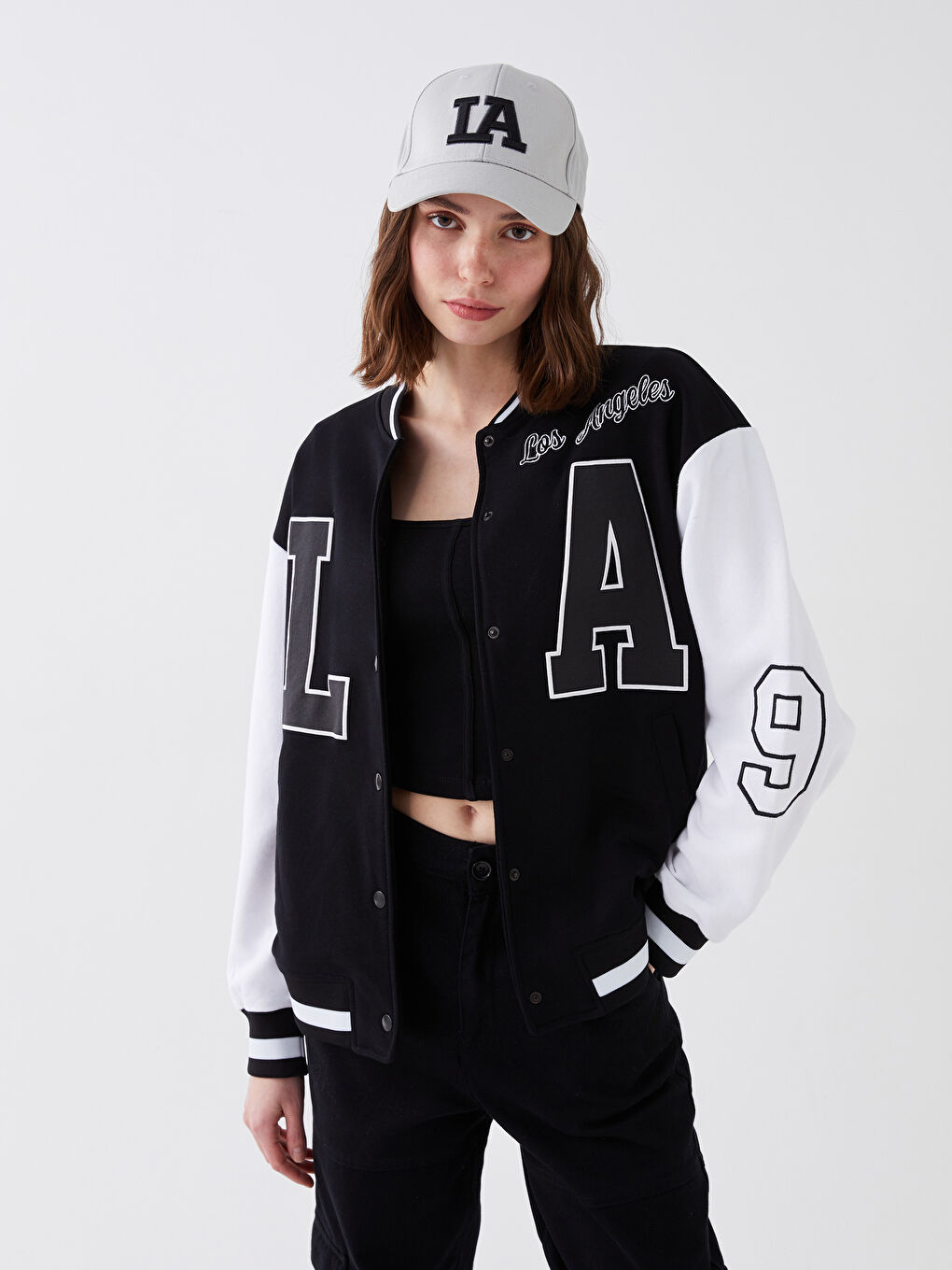 XSIDE Printed Long Sleeve Women's College Jacket -S3EM89Z8-CVL
