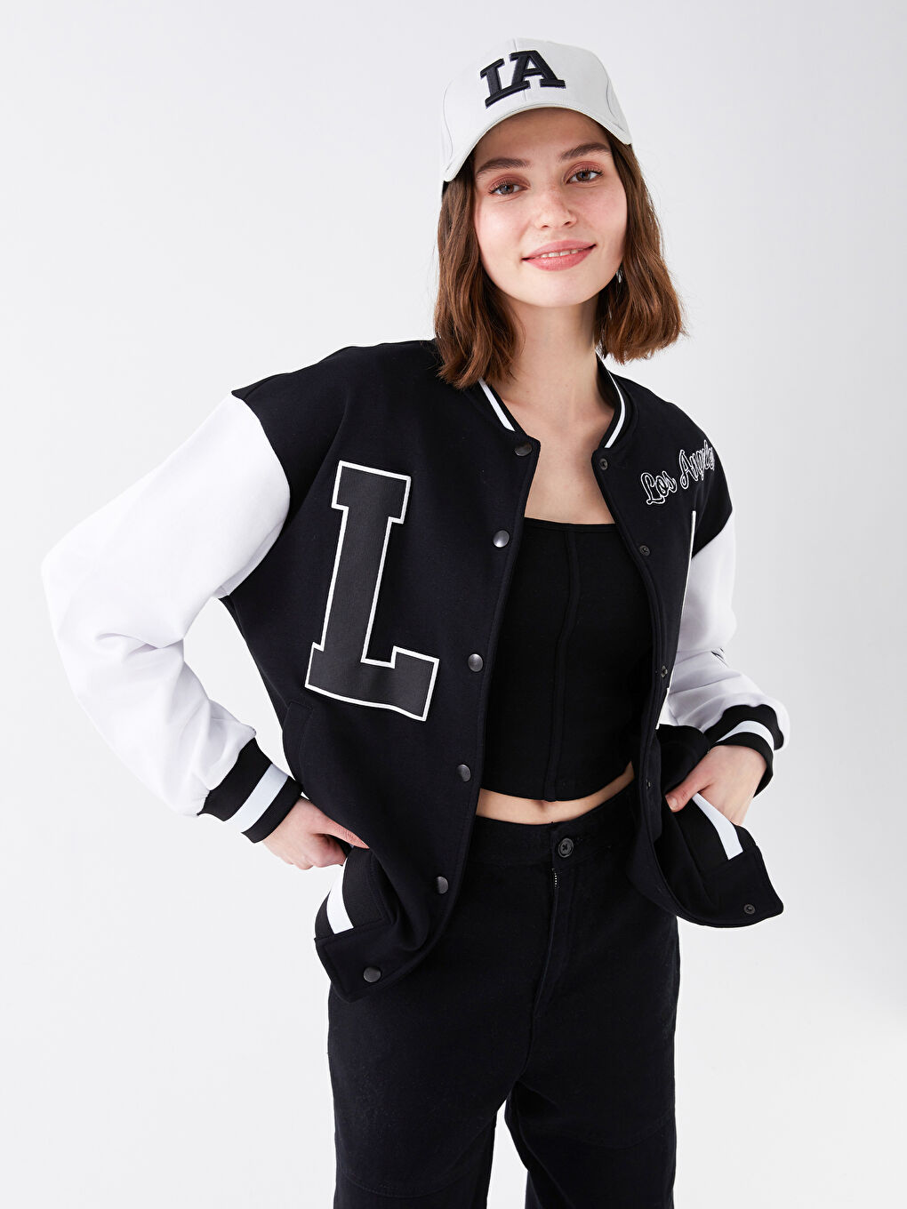 XSIDE Printed Long Sleeve Women's College Jacket -S3EM89Z8-CVL