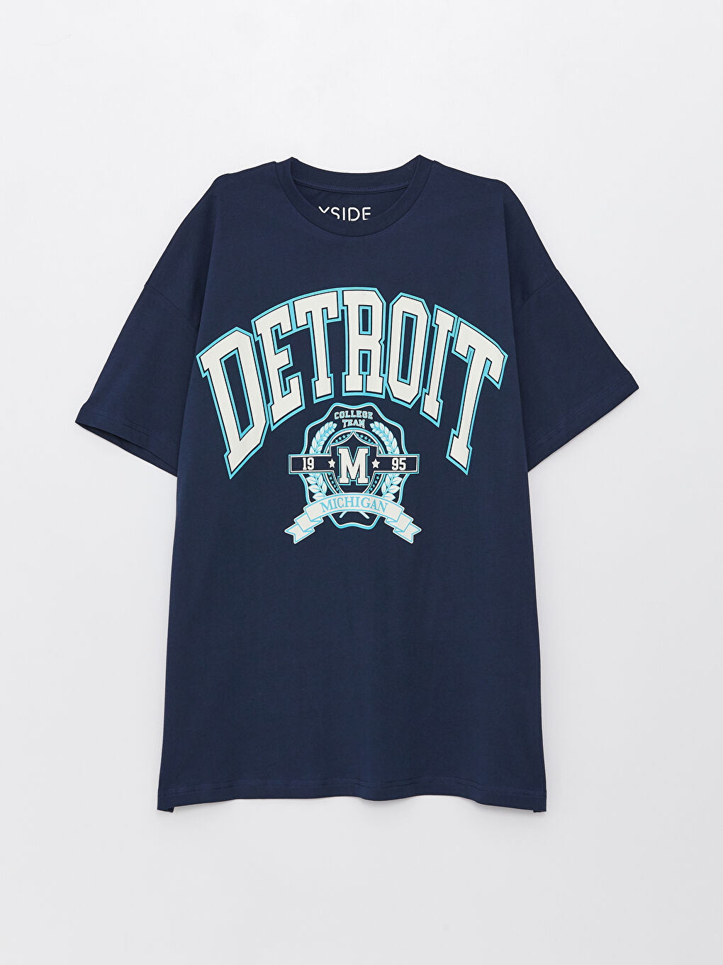 Tricou cu Mânecă Scurtă Imprimat cu Guler Rotund pentru Femei-5