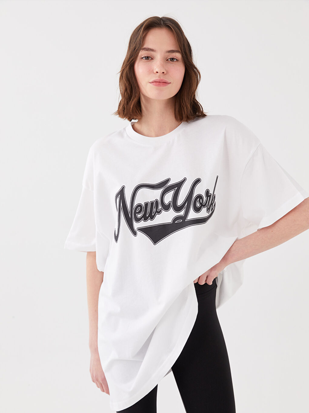 Tricou sport pentru femei cu mânecă scurtă, imprimat, guler rotund