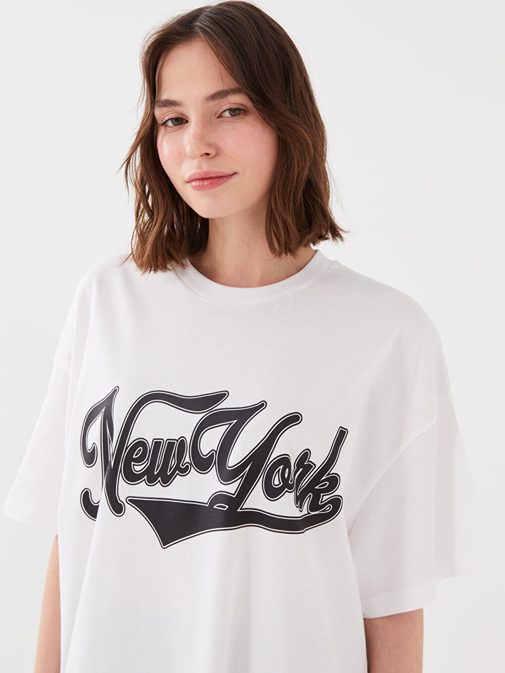 Tricou sport pentru femei cu mânecă scurtă, imprimat, guler rotund-1