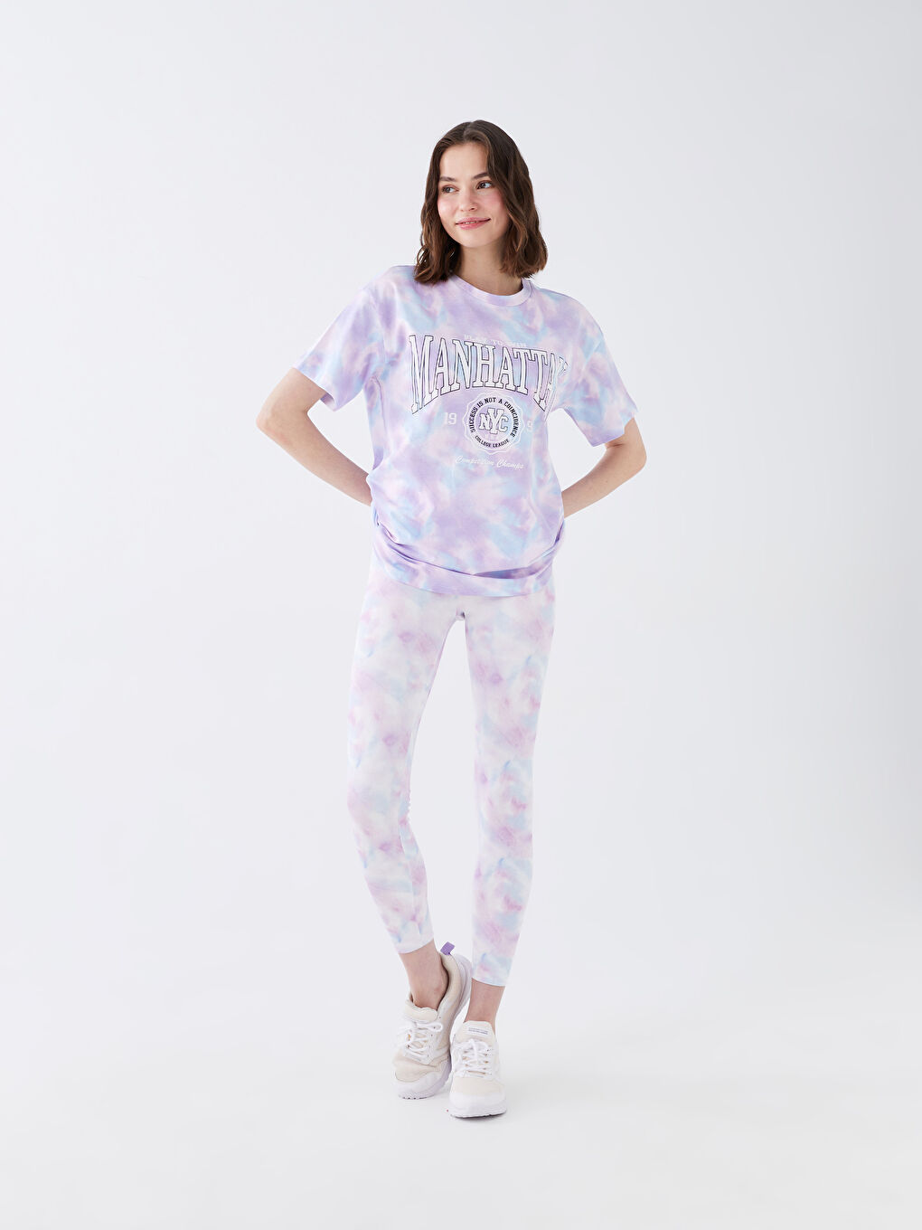 T-shirt à manches courtes imprimé à col rond pour Femmes-2