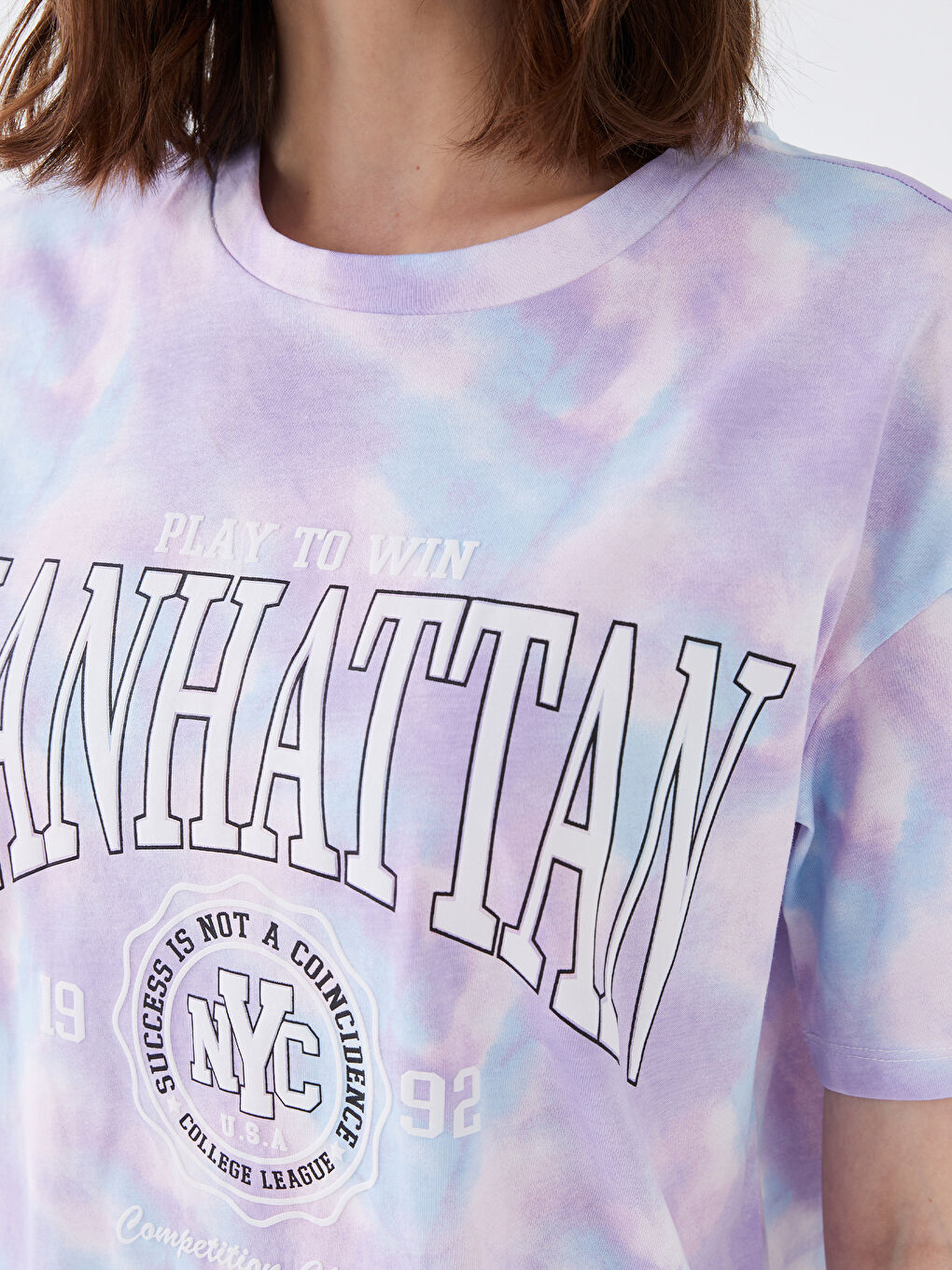 T-shirt à manches courtes imprimé à col rond pour Femmes-3