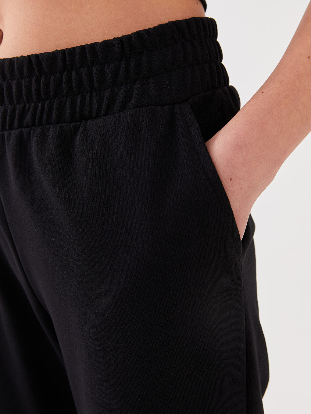 Pantaloni de trening jogger simpli cu talie elastică pentru femei-4