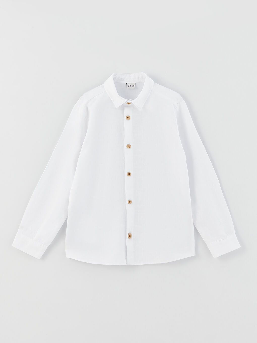 Beyaz Basic Uzun Kollu Erkek Çocuk Gömlek