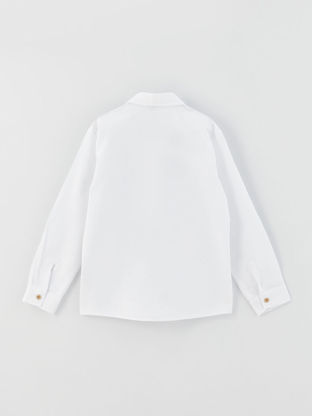 Beyaz Basic Uzun Kollu Erkek Çocuk Gömlek-1