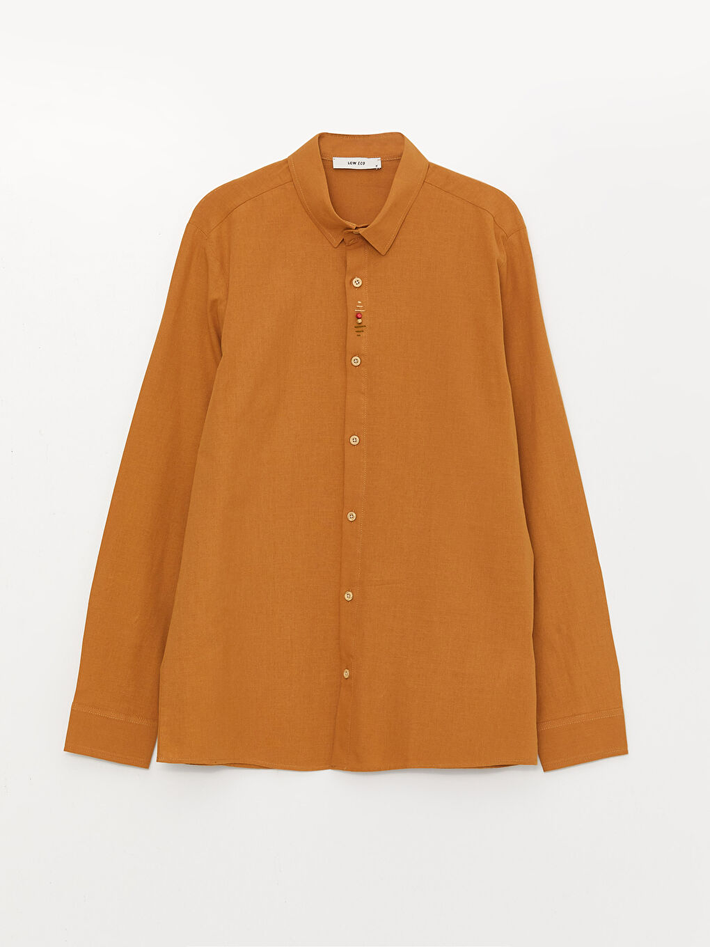 Kahverengi Regular Fit Uzun Kollu Erkek Gömlek-5