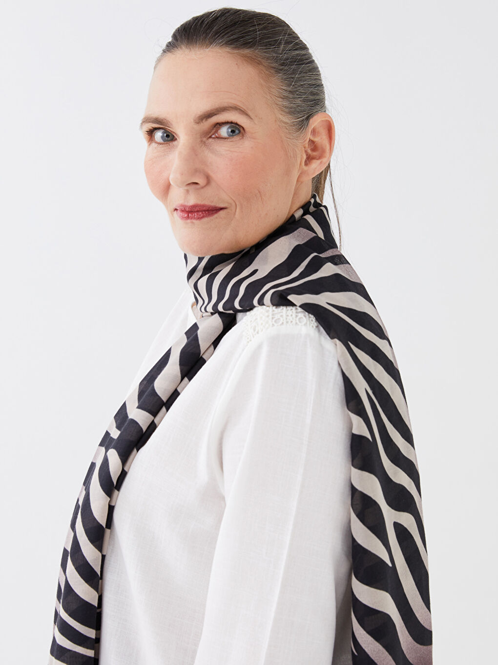 Șal Texturat Pes cu Imprimeu pentru Femei