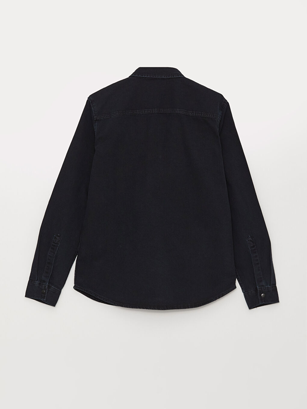 Antrasit Regular Fit Uzun Kollu Erkek Jean Gömlek-6