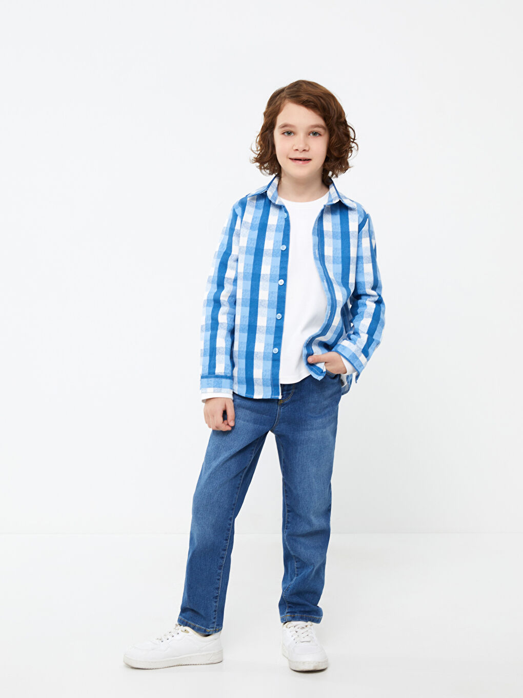 Plaid Long Sleeve Boy Shirt -S3EN51Z4-LLC