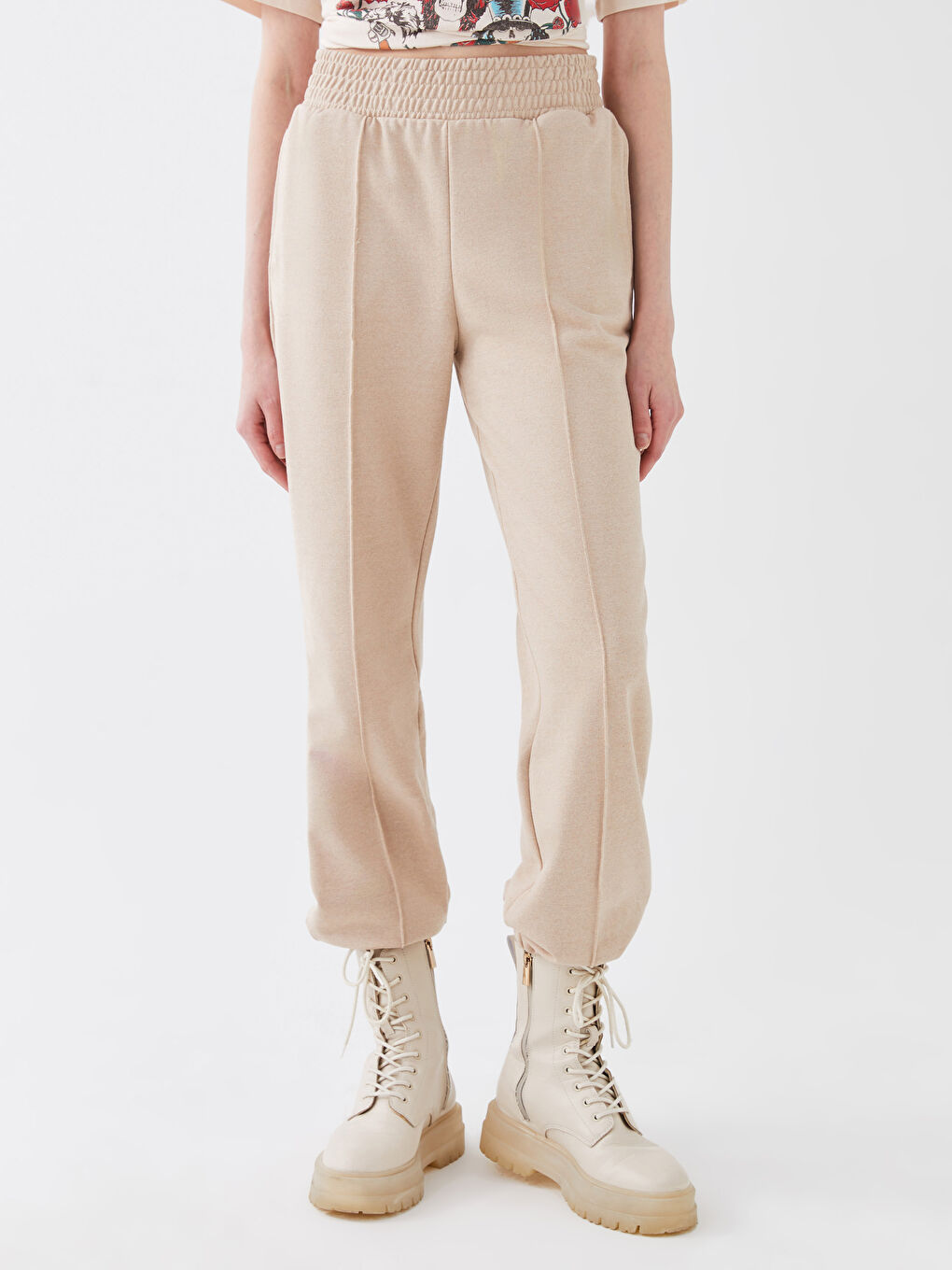 Ženske Jogger Trenerke sa Elastičnim Strukom Jednostavnog Dizajna-3